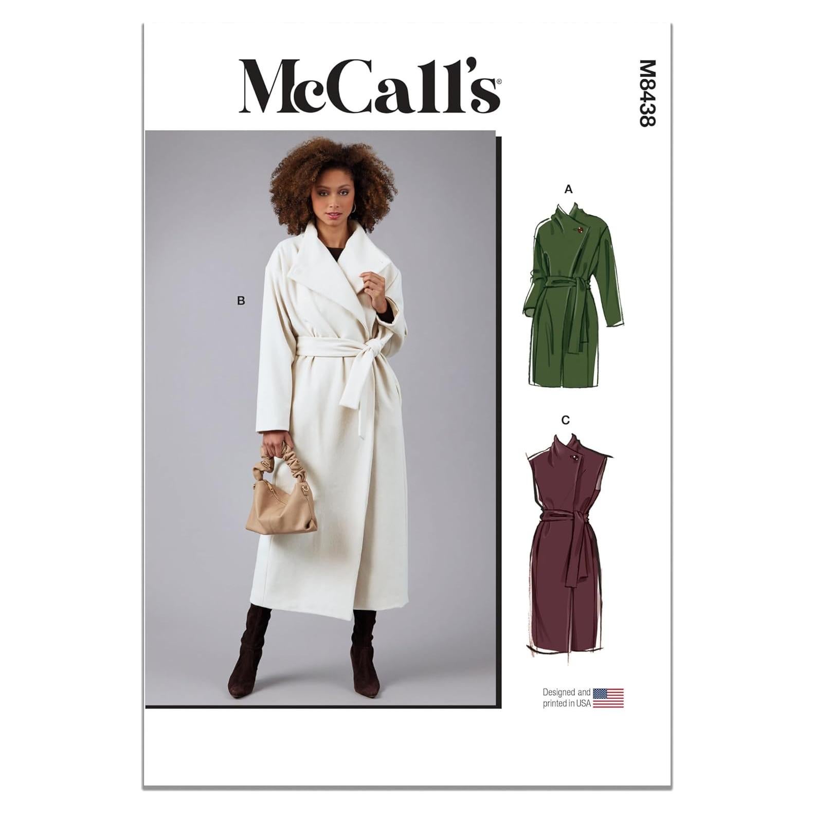 Patrón de Costura McCall's M8438 para Abrigos y Chalecos Dama 12-20