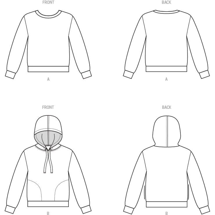 Patrón de Costura Sudadera Nuevo Look N6759 Tallas S-XXL