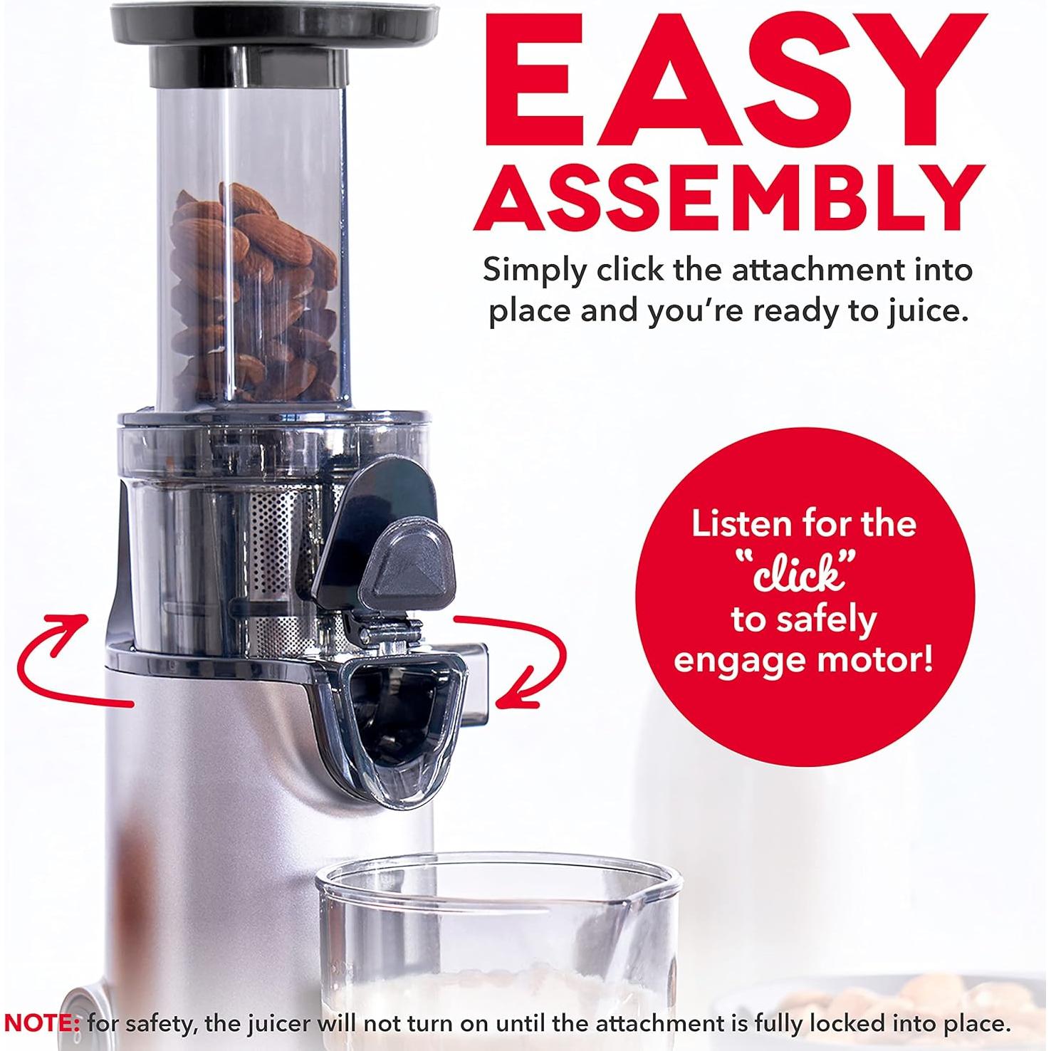 Extractor de Jugo Lento DASH Deluxe 1L Compacto Grafito