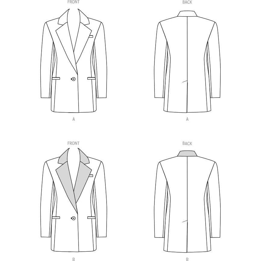 Patrón de Costura Chaqueta Forrada Butterick B6960 Tallas 8-16