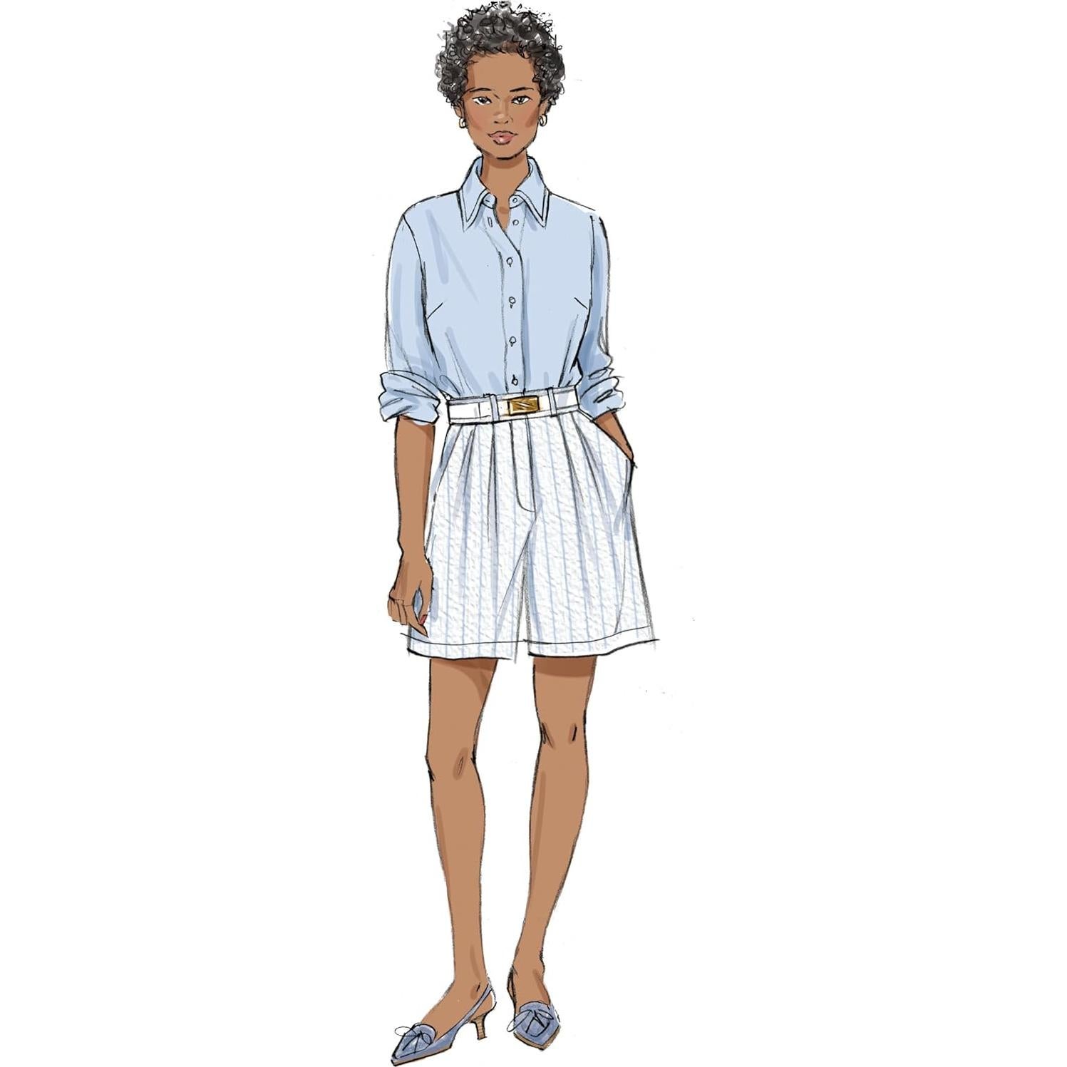 Patrón de Costura Butterick B6946 para Camisas y Pantalones Cortos