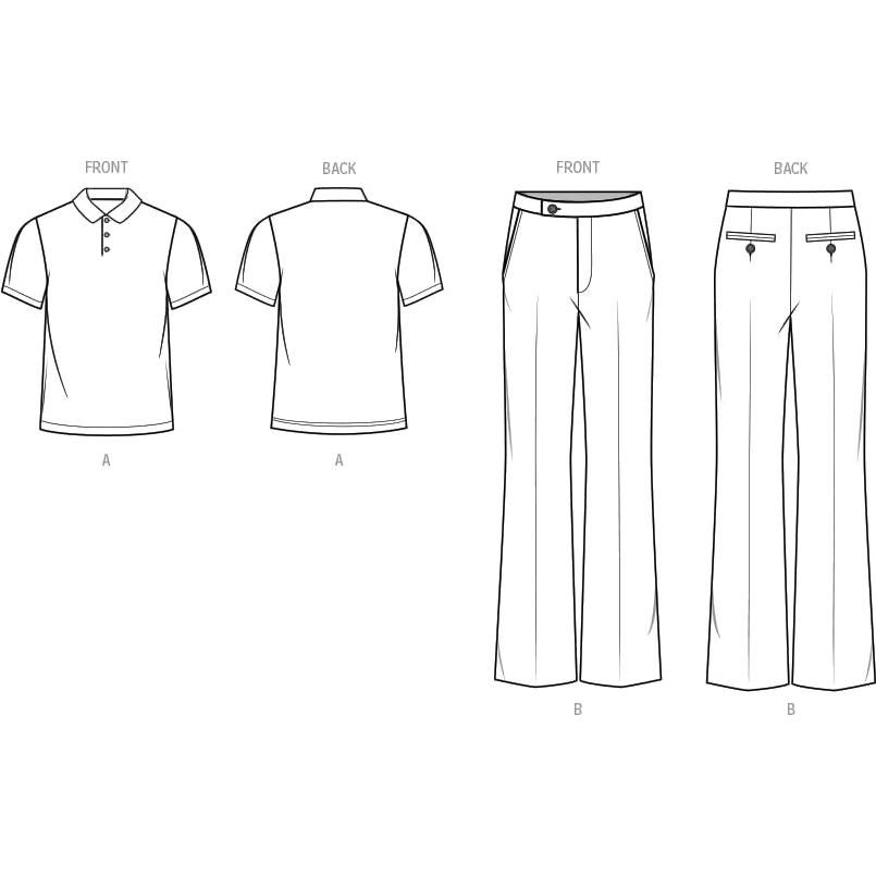 Kit de Patrón de Costura Camiseta Polo y Pantalones McCall's ME2035