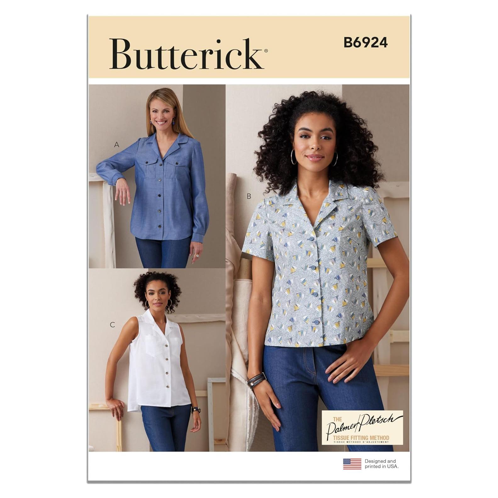 Patrón de Camisas Ajustadas Butterick B6924 Tallas 8-16