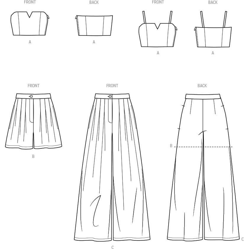 Patrón de Costura McCall's ME2028 para Top y Pantalones Mujer