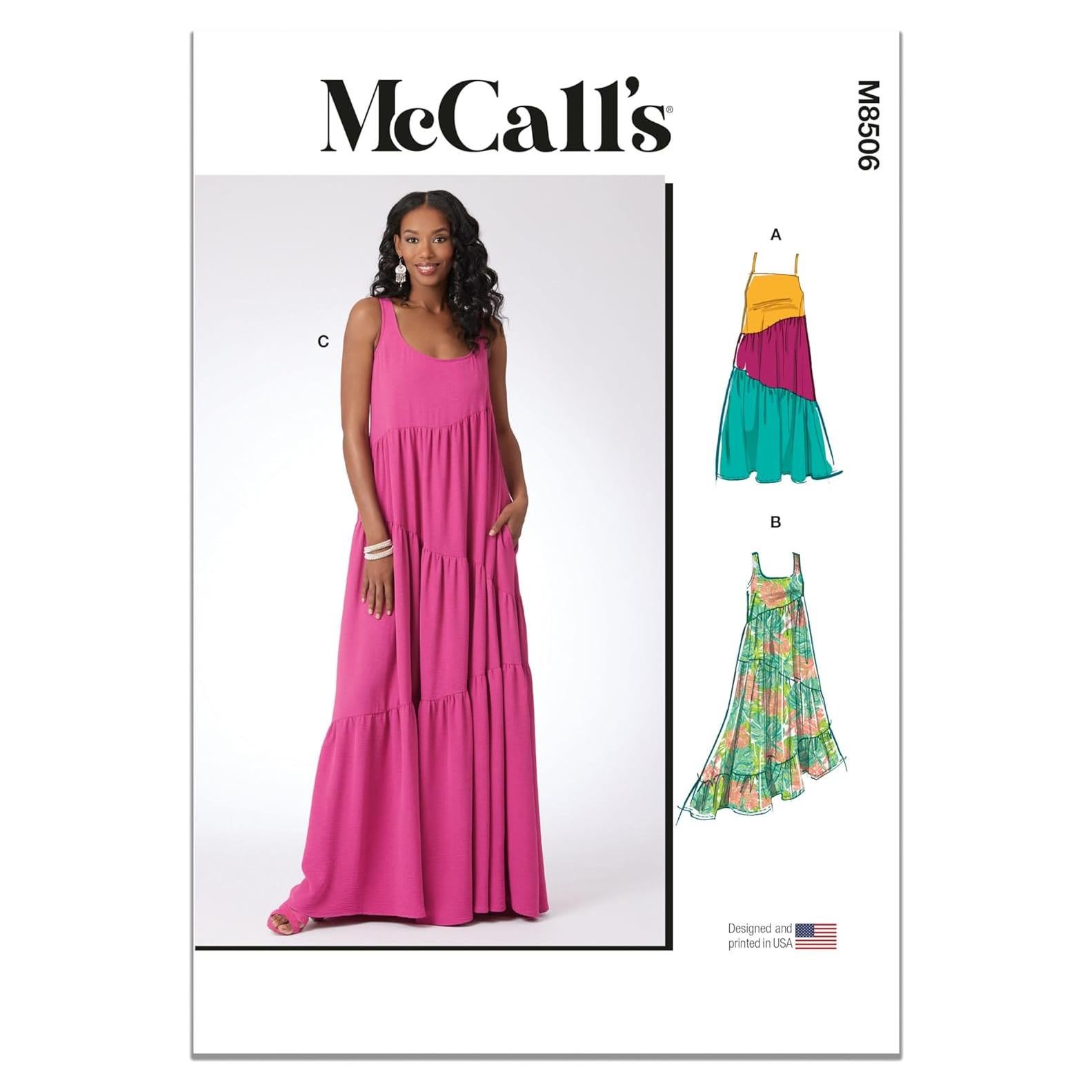 Patrón de Costura McCall's M8506 para Vestidos Asimétricos 8-16