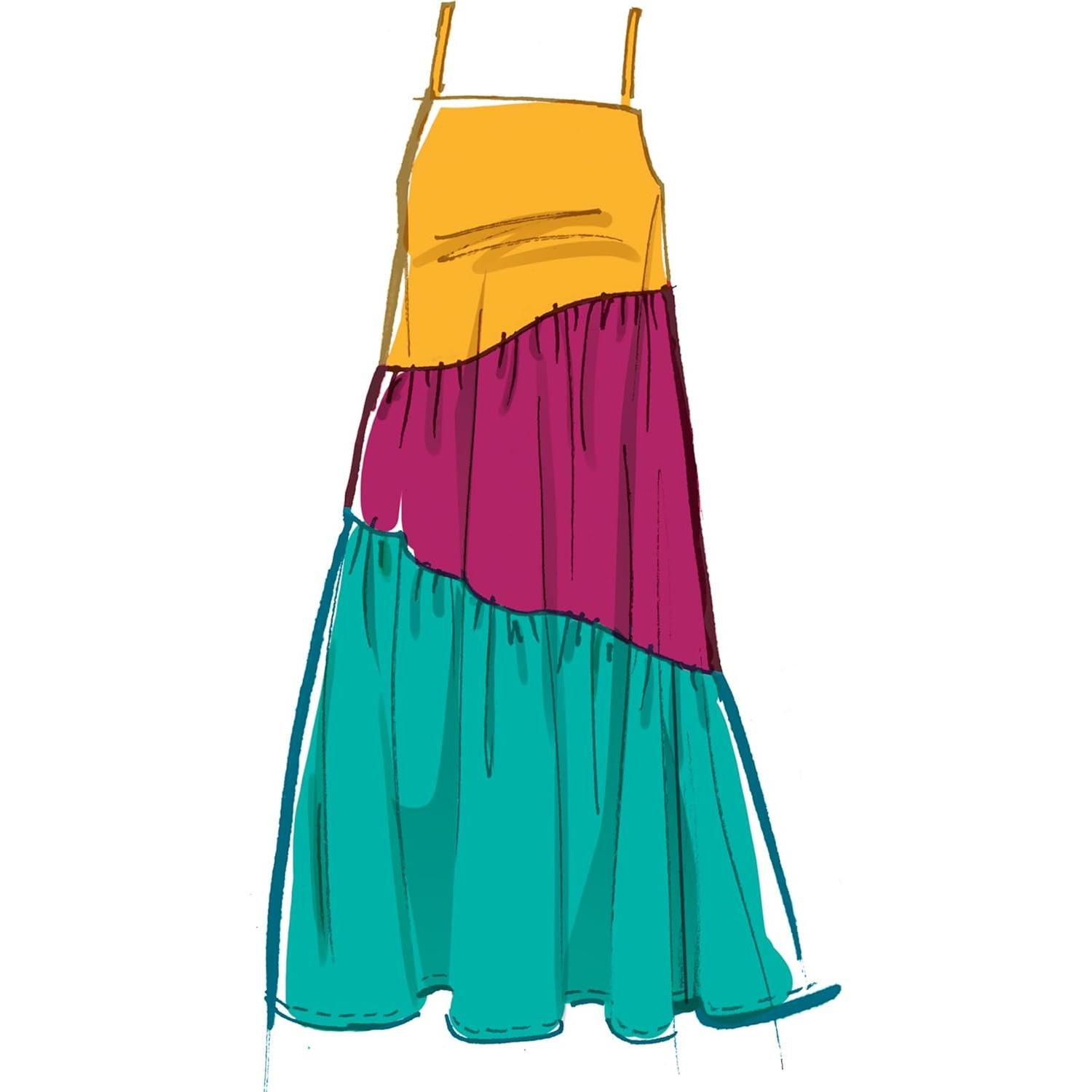 Patrón de Costura McCall's M8506 para Vestidos Asimétricos 8-16