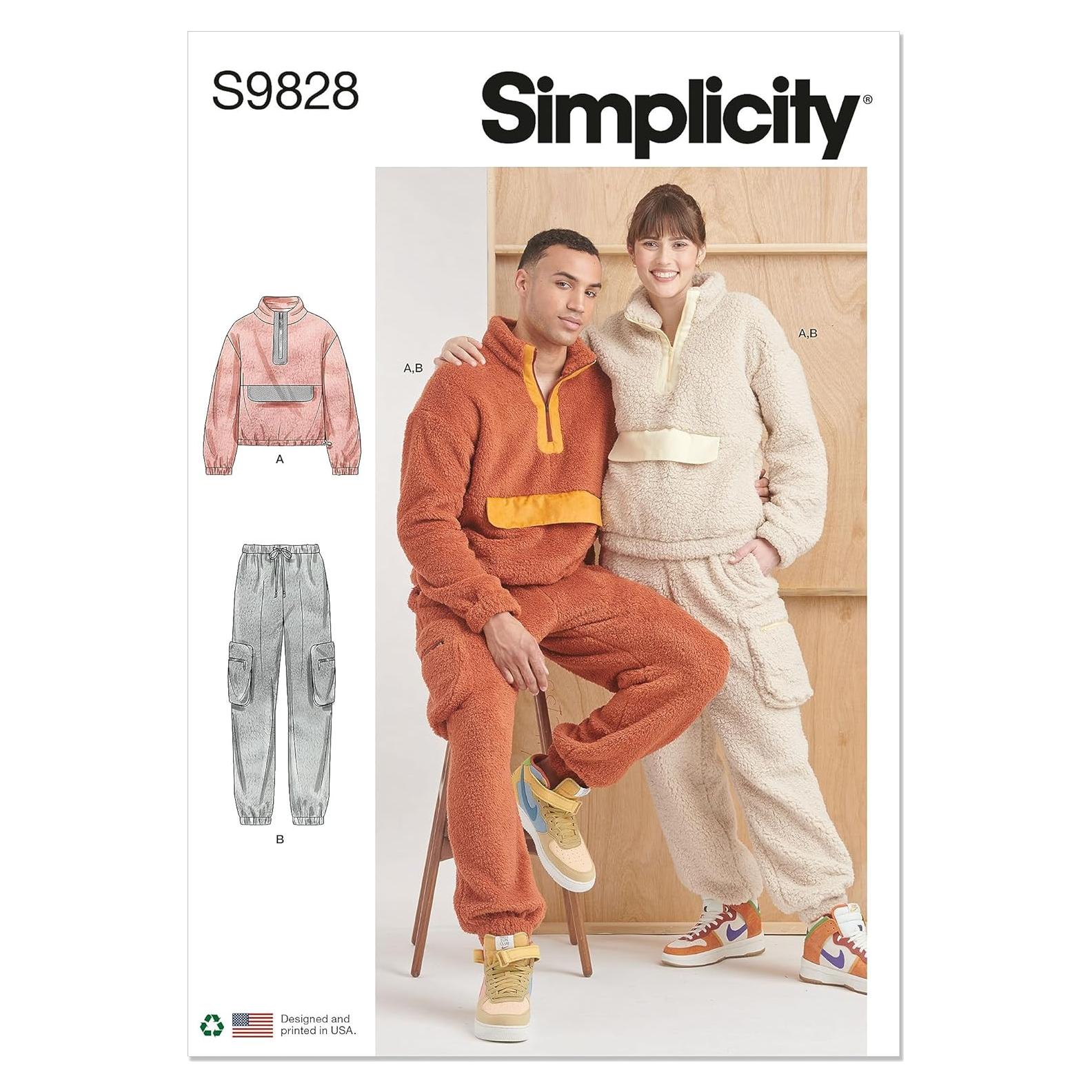 Kit de Patrón de Costura Sudadera Unisex Simplicity S9828