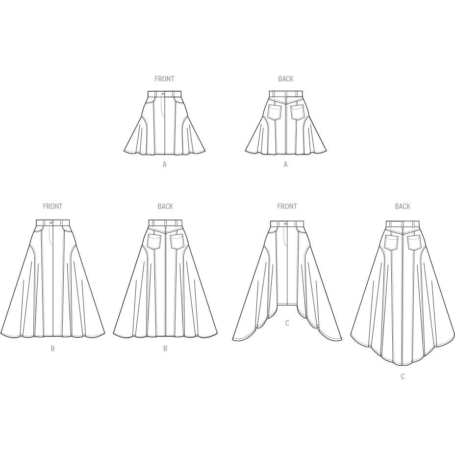Patrón de Costura McCall's M8480 para Falda Dama Tallas 8-16