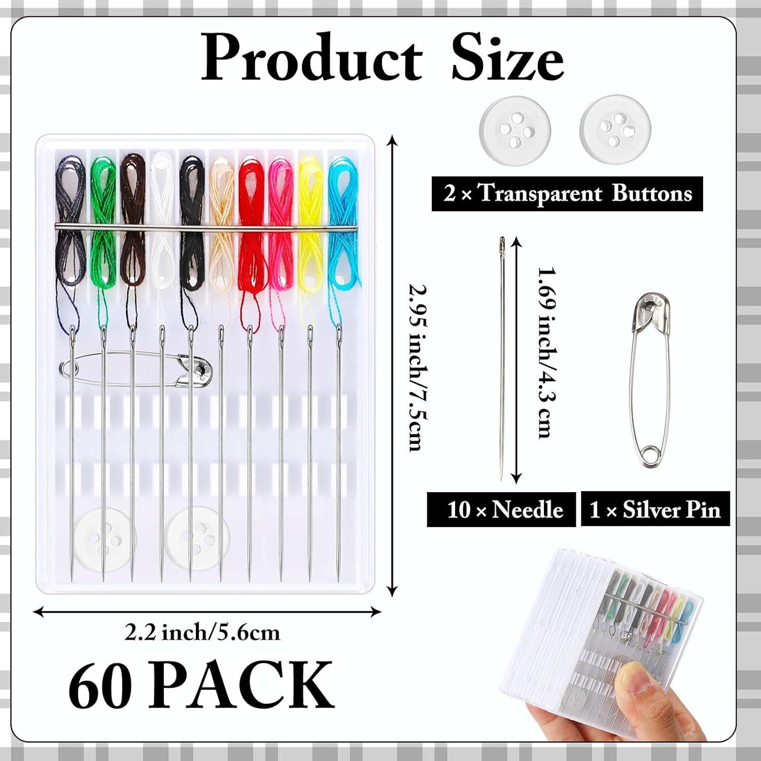 Kit de Costura Rápido Leyndo 60 Cajas Agujas y Hilos