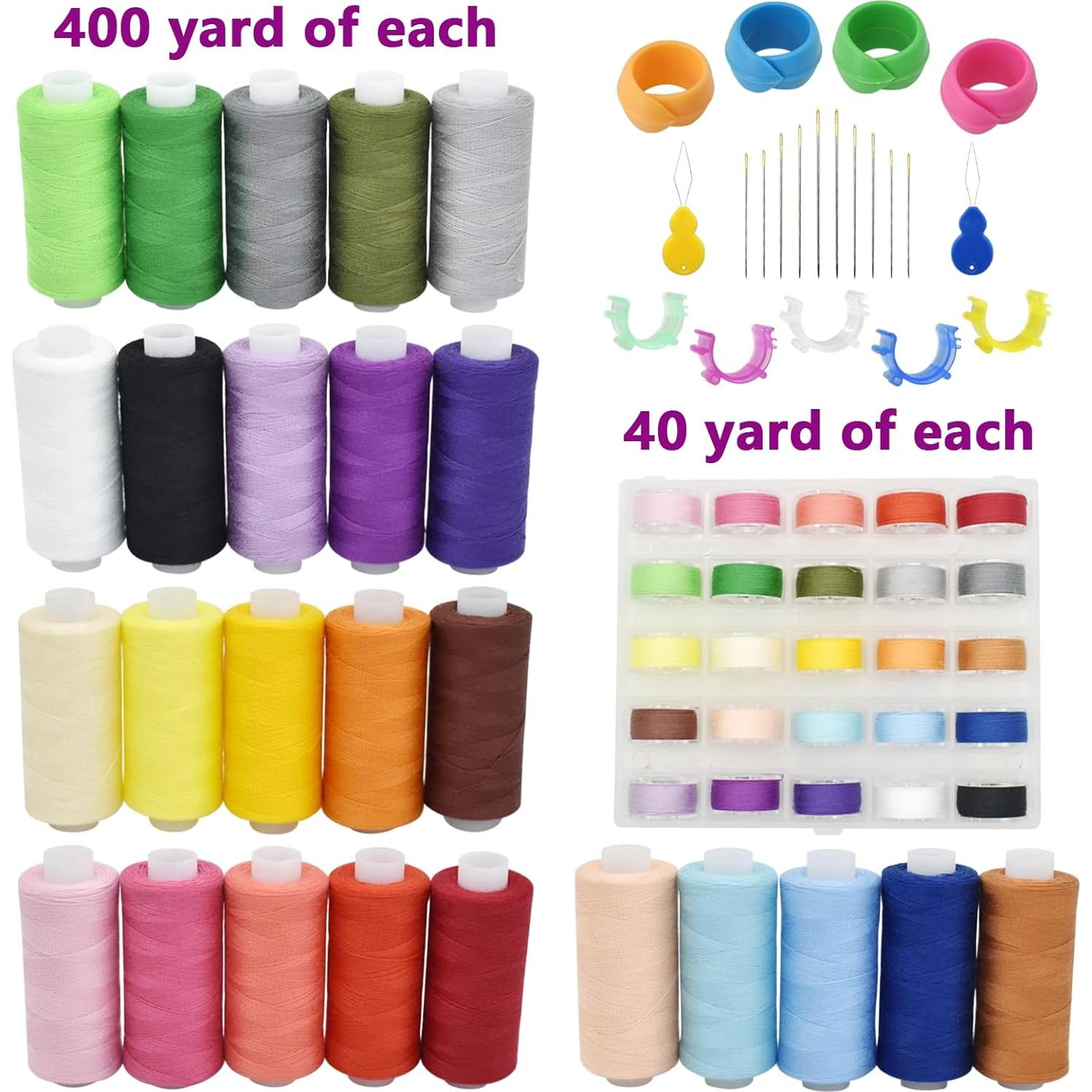 Set de Hilo de Costura BDS-HOME 50pcs 25 Colores con Agujas