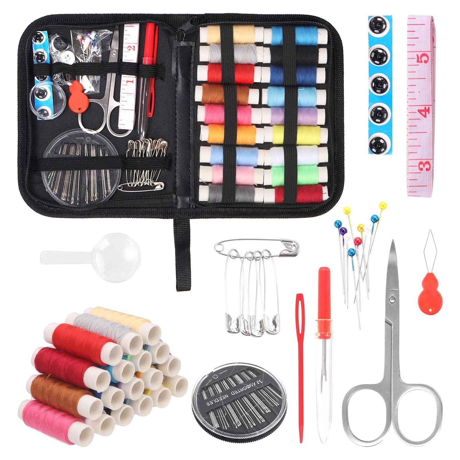 Kit de Costura Glarks 80 Piezas con Hilo, Agujas y Tijeras