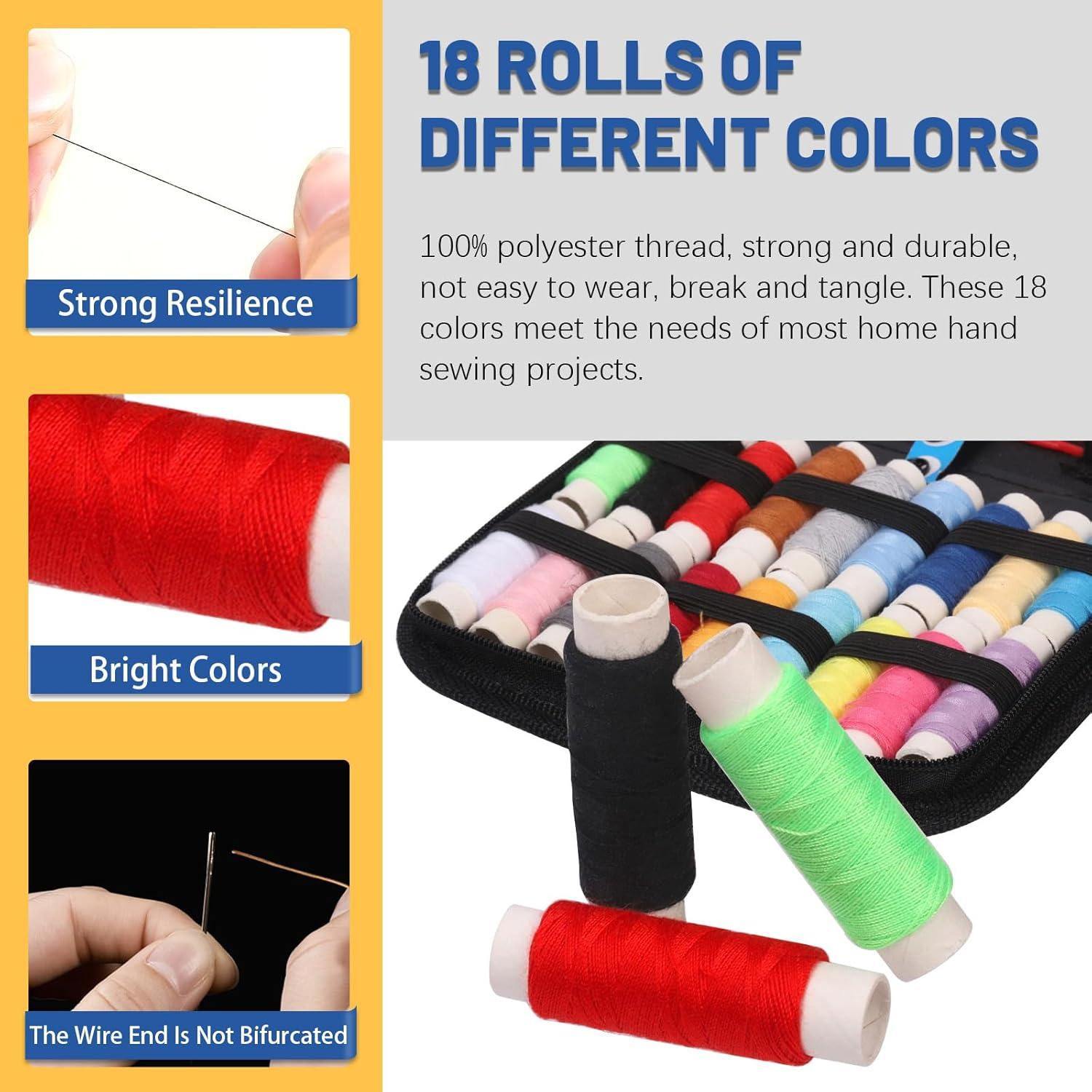 Kit de Costura Glarks 80 Piezas con Hilo, Agujas y Tijeras