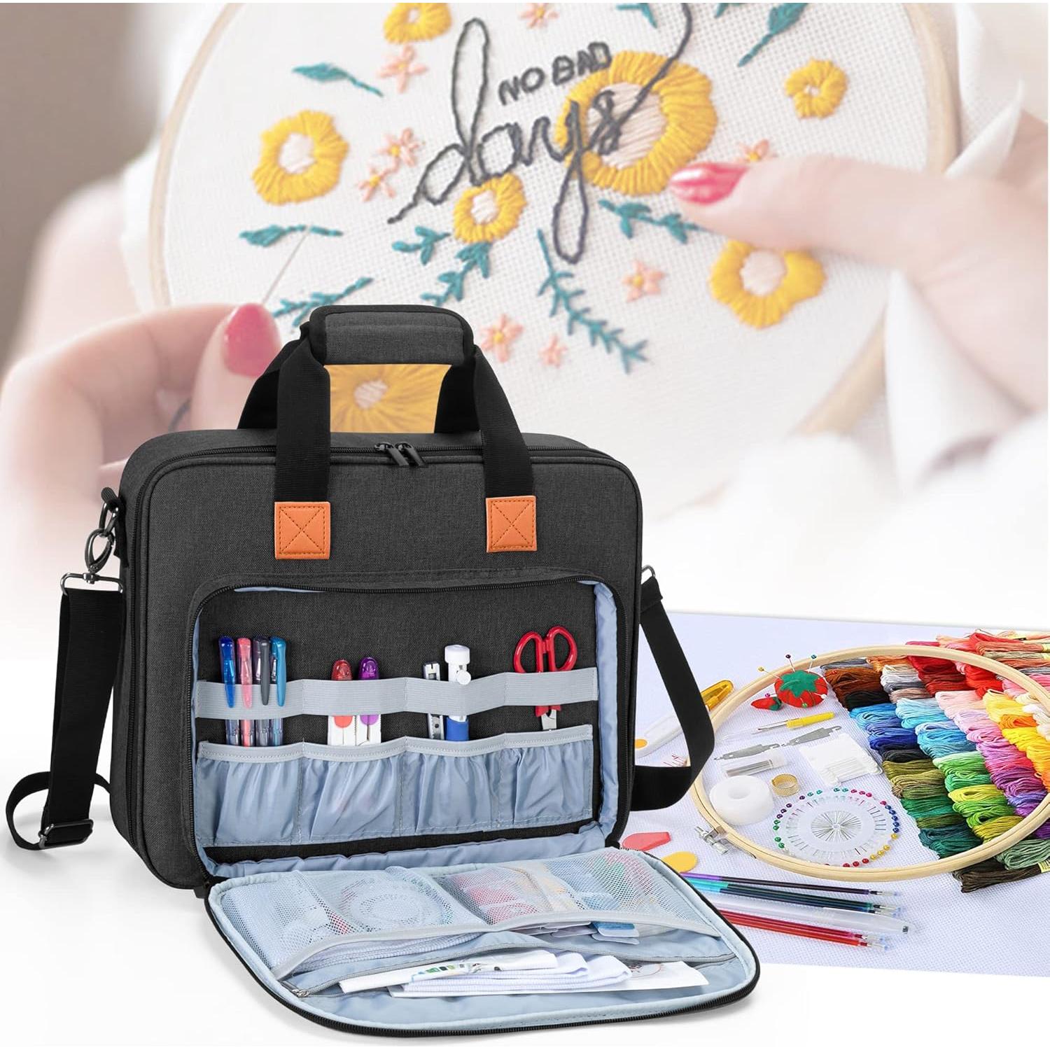 Bolsa de Bordado LUXJA Negra 38.7x7.6x31.8 cm