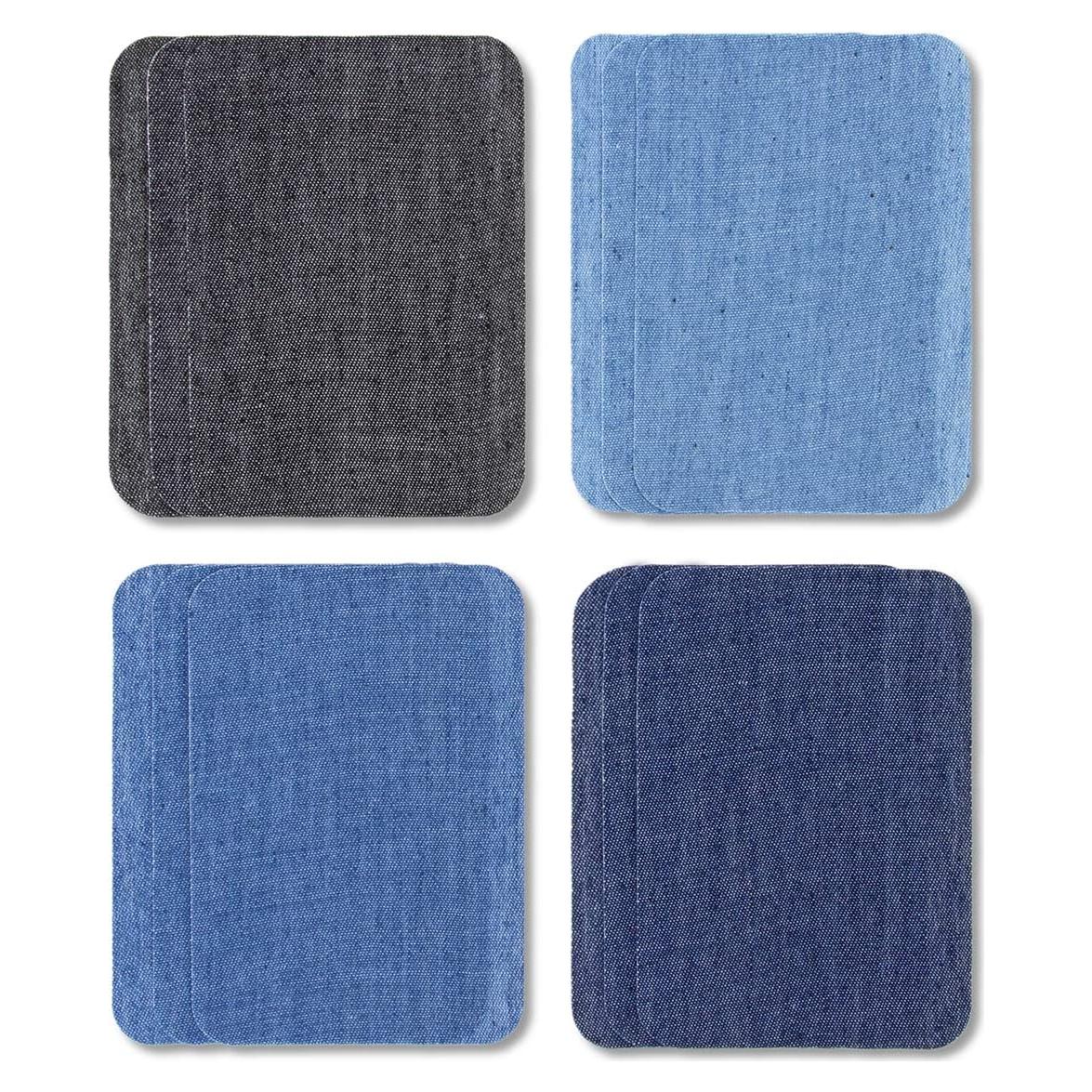 Kit de Parches Plancheables Bastex 12 Piezas Algodón Azul