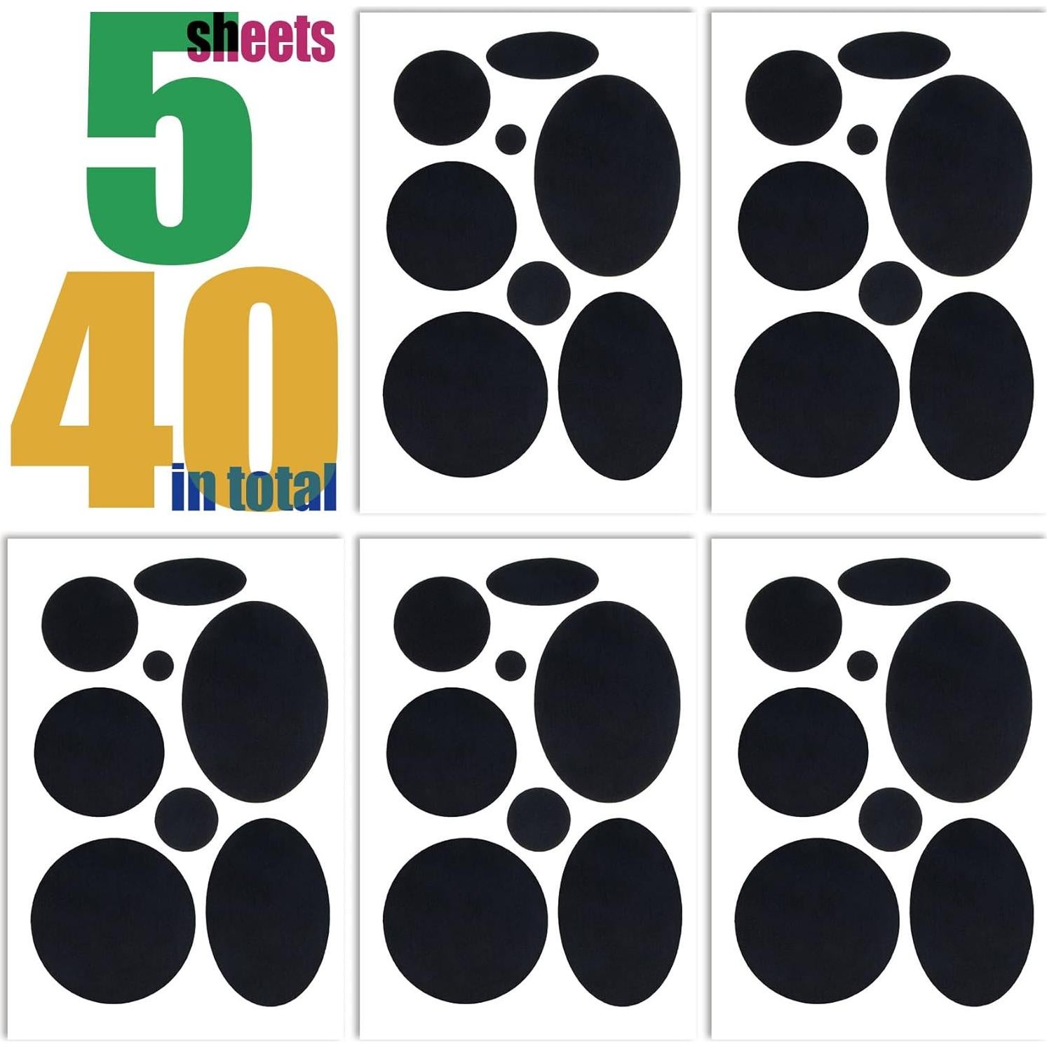 Kit de 40 Parches Reparadores Autoadhesivos OIIKI Negro