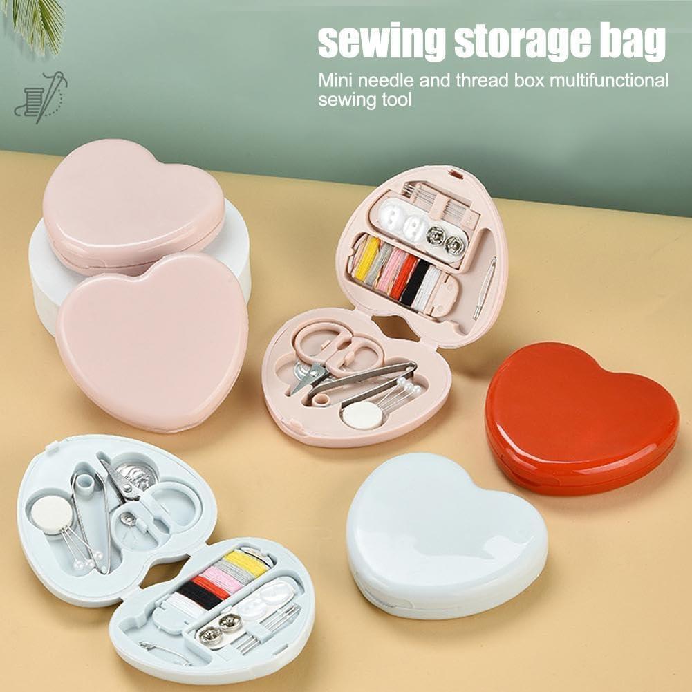 Kit de Costura Portátil Jowxsx - Mini Caja de Herramientas Roja