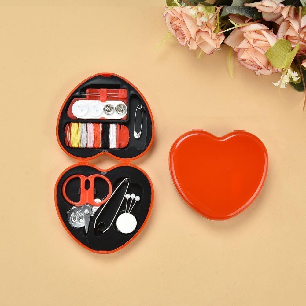 Kit de Costura Portátil Jowxsx - Mini Caja de Herramientas Roja
