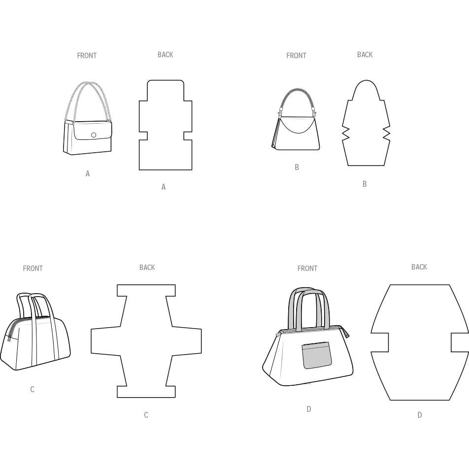 Patrón de Costura Simplicidad SS3052OS para Bolsas Multicolor