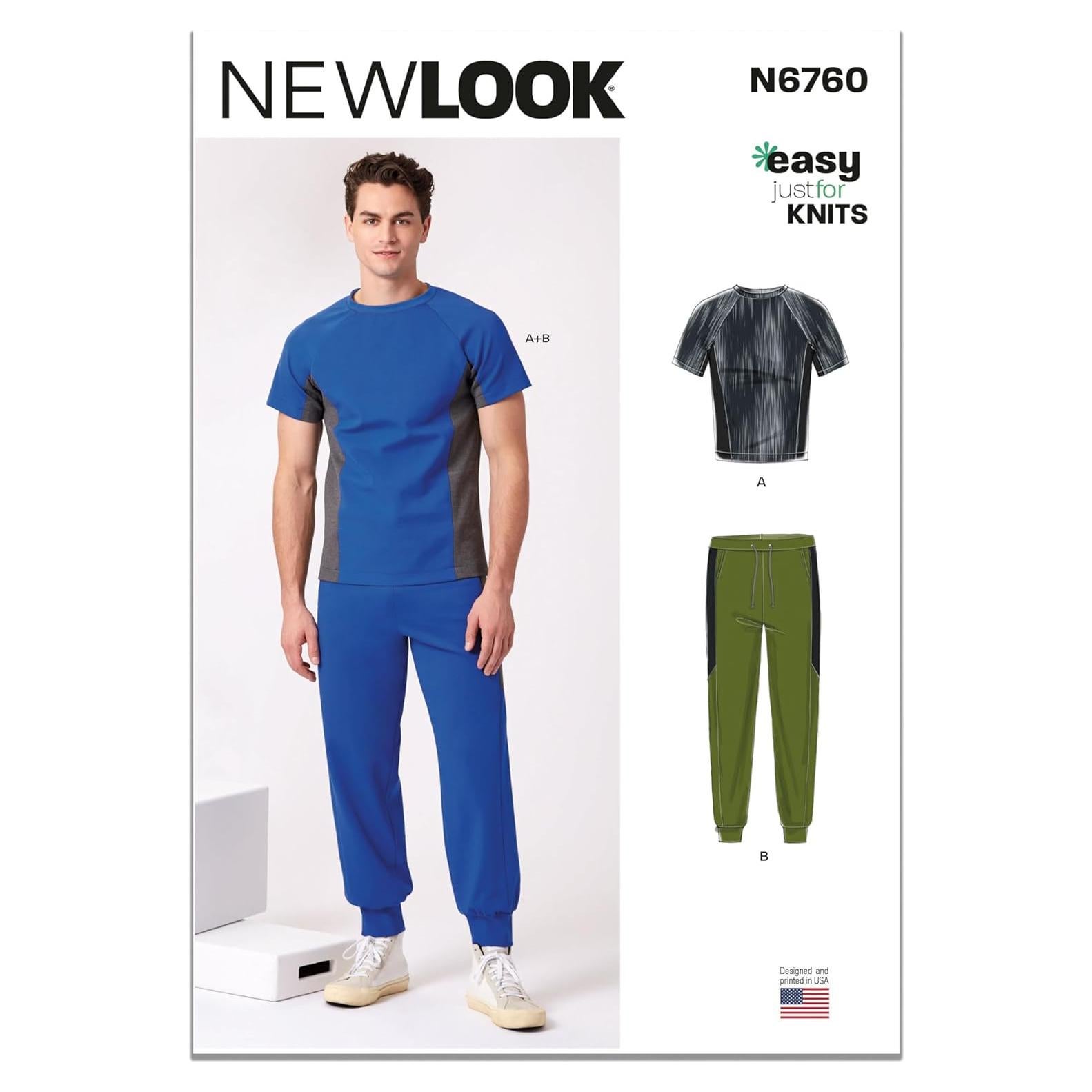 Patrón de Costura Nuevo Look Suéter y Joggers Hombre S-XXL