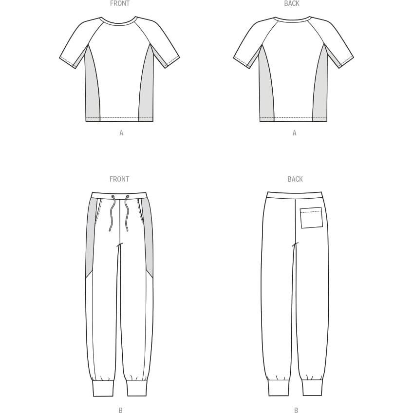 Patrón de Costura Nuevo Look Suéter y Joggers Hombre S-XXL