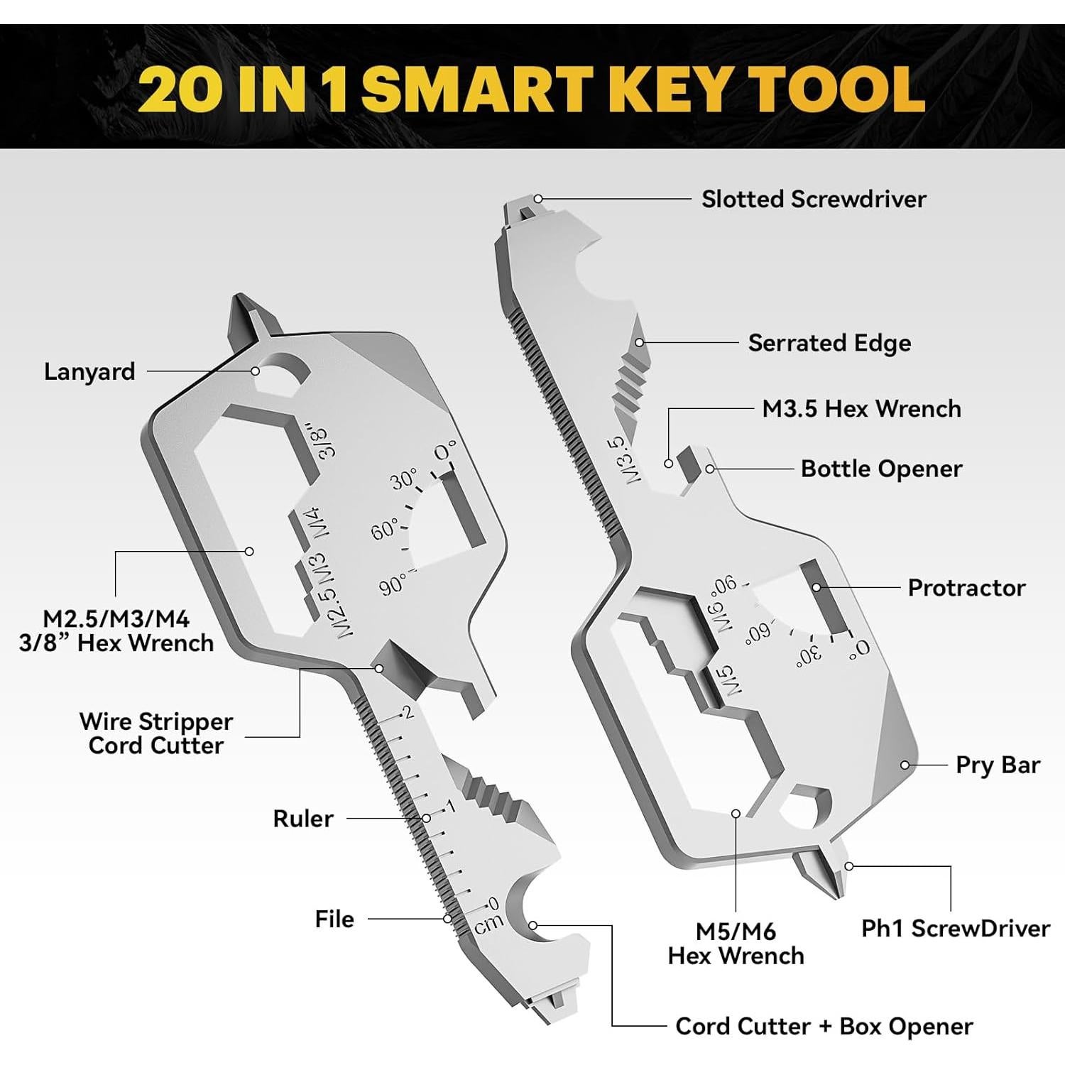 Herramienta Multiusos 20-en-1 FLRMINGE Acero Inoxidable Plata