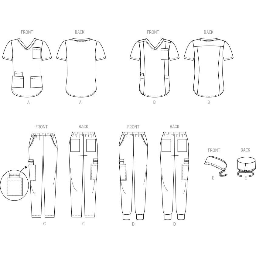 Kit de Patrón de Costura McCall M8421 para Tops y Pantalones Dama 16-24