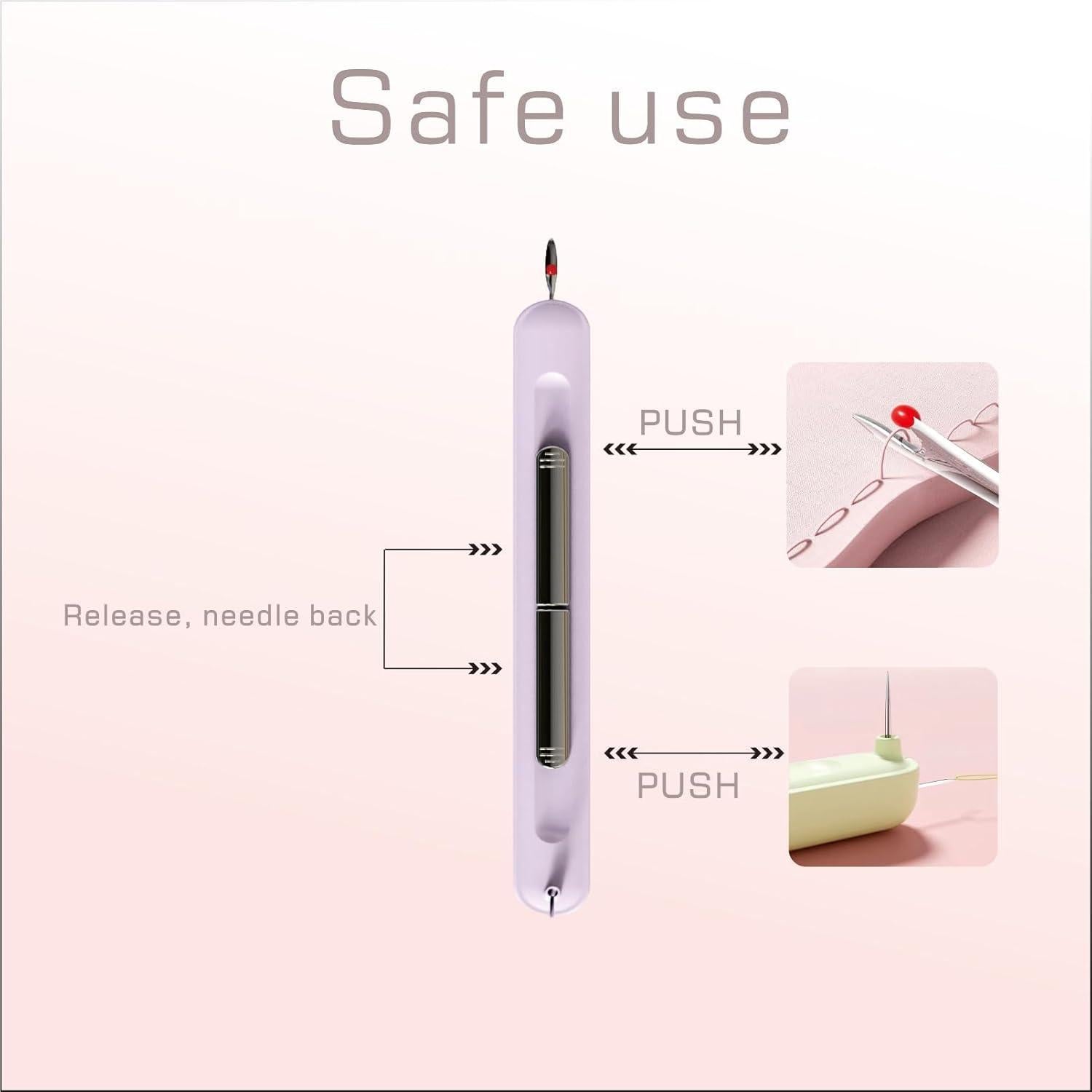 2 in 1 Needle Threader Seam Ripper, Upgraded Needle Threader and Seam Ripper,Quilting Supplies Sewing Kit,Quick Sewing Machine Loop Needle Threaders (1P-Purple)