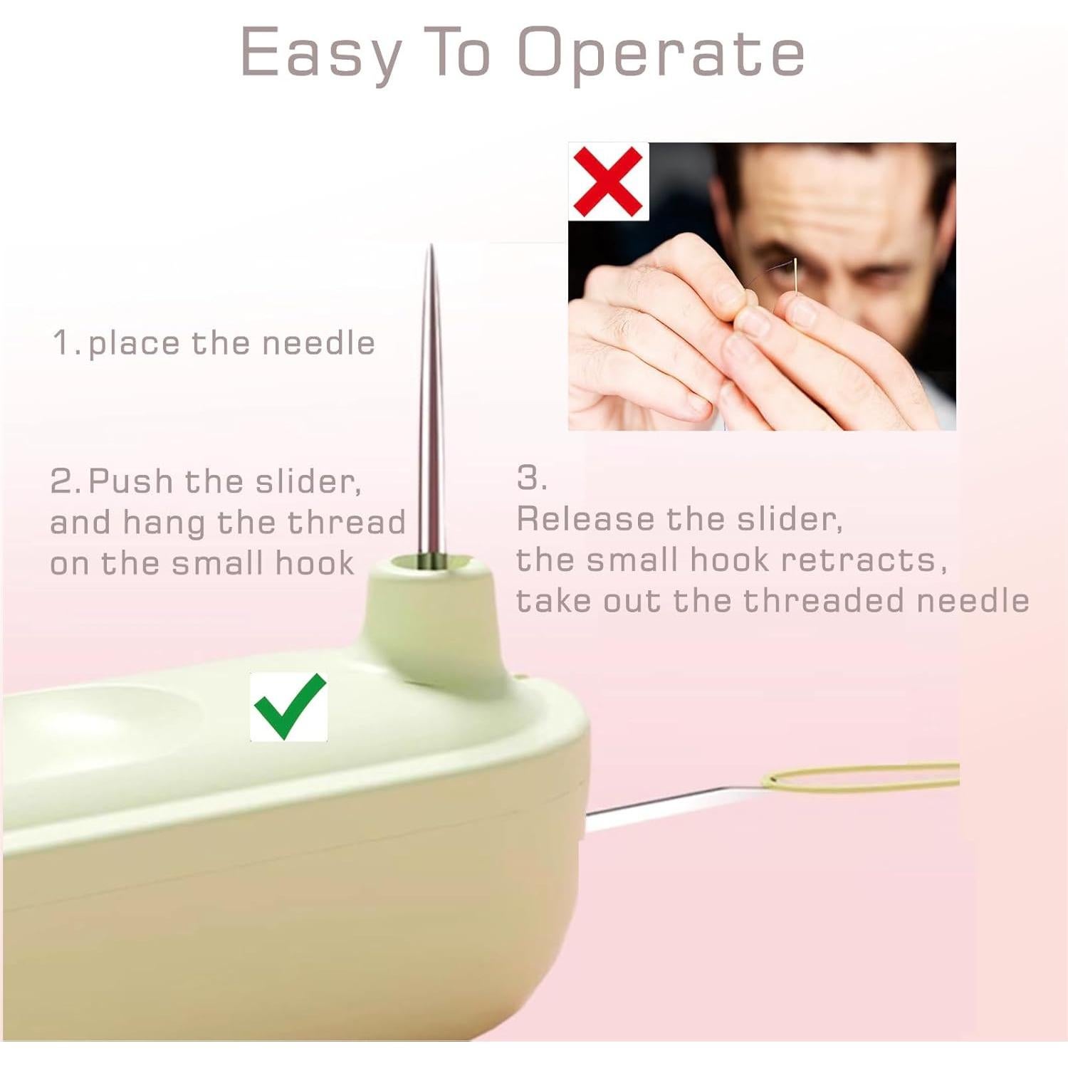 2 in 1 Needle Threader Seam Ripper, Upgraded Needle Threader and Seam Ripper,Quilting Supplies Sewing Kit,Quick Sewing Machine Loop Needle Threaders (1P-Purple)