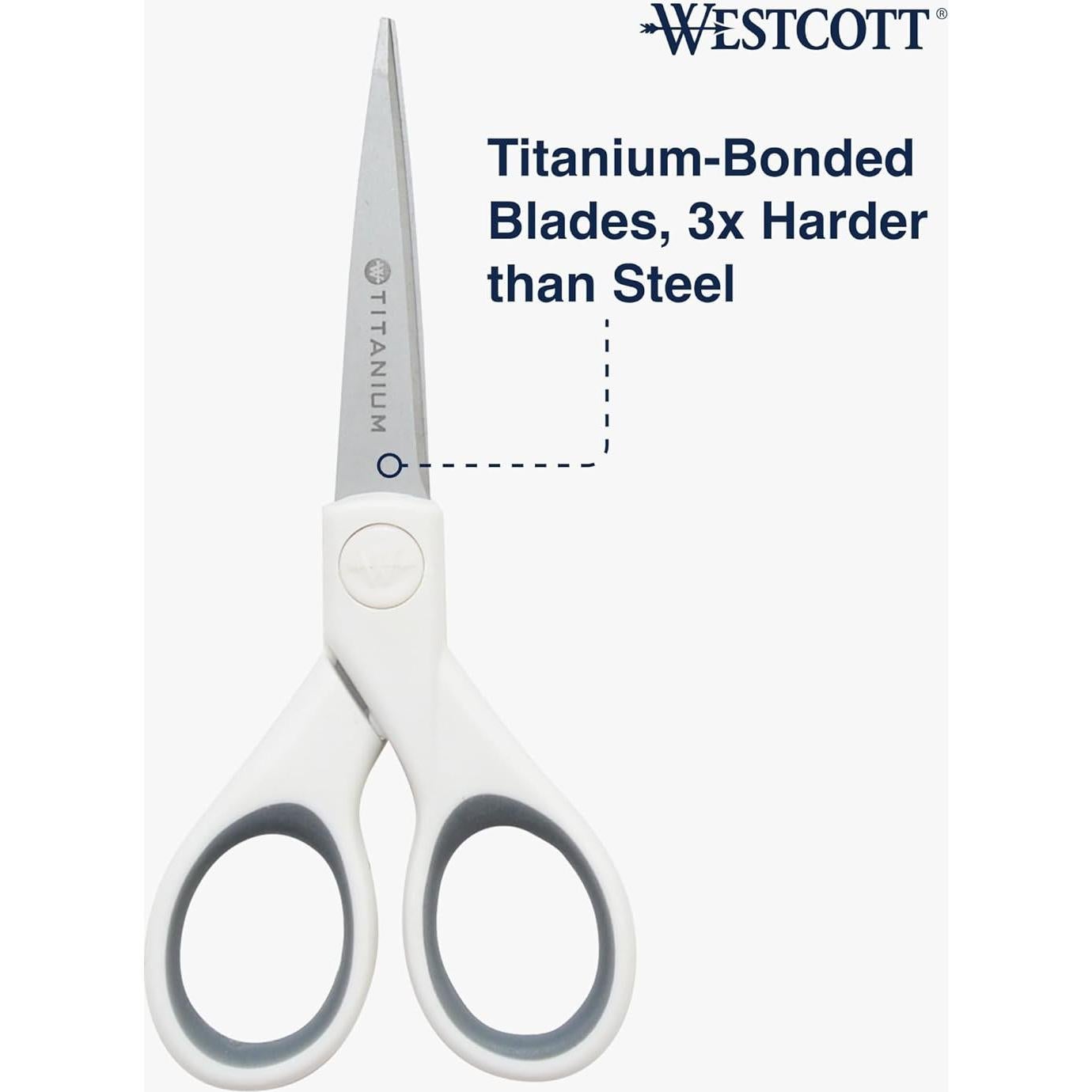 Tijeras de tela Westcott 5" con hojas de titanio - Manualidades