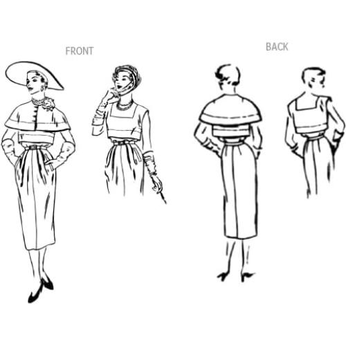 Patrón de Costura Vogue Vintage 1950 Capa y Vestido 18-26