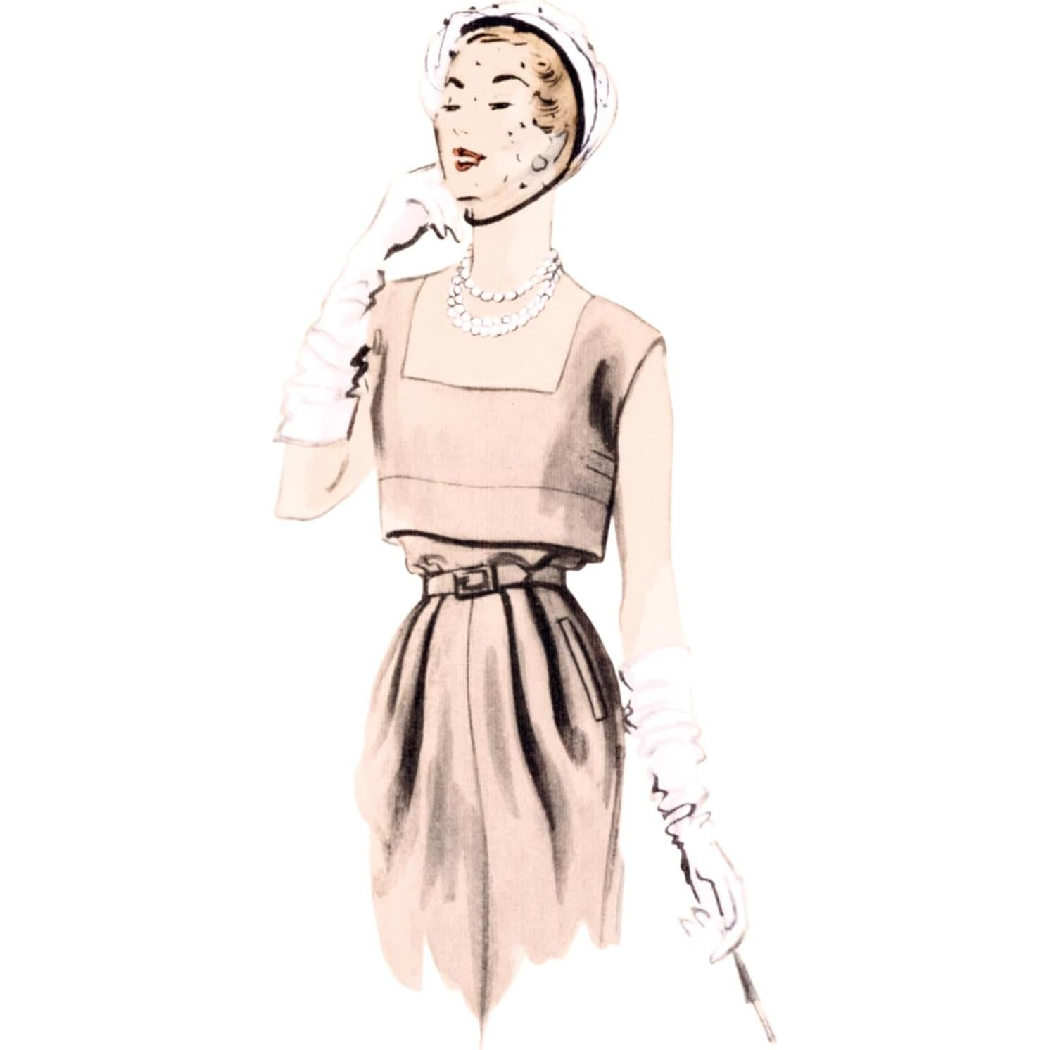 Patrón de Costura Vogue Vintage 1950 Capa y Vestido 18-26