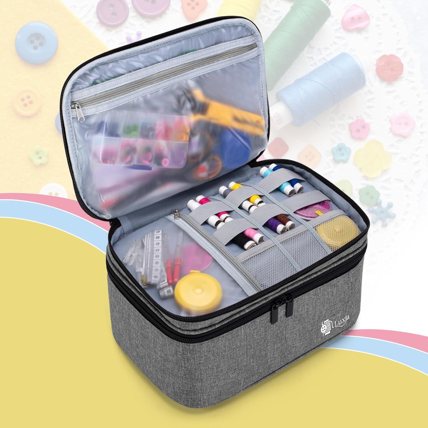 Organizador de Costura Luxja Grande Gris con Compartimentos