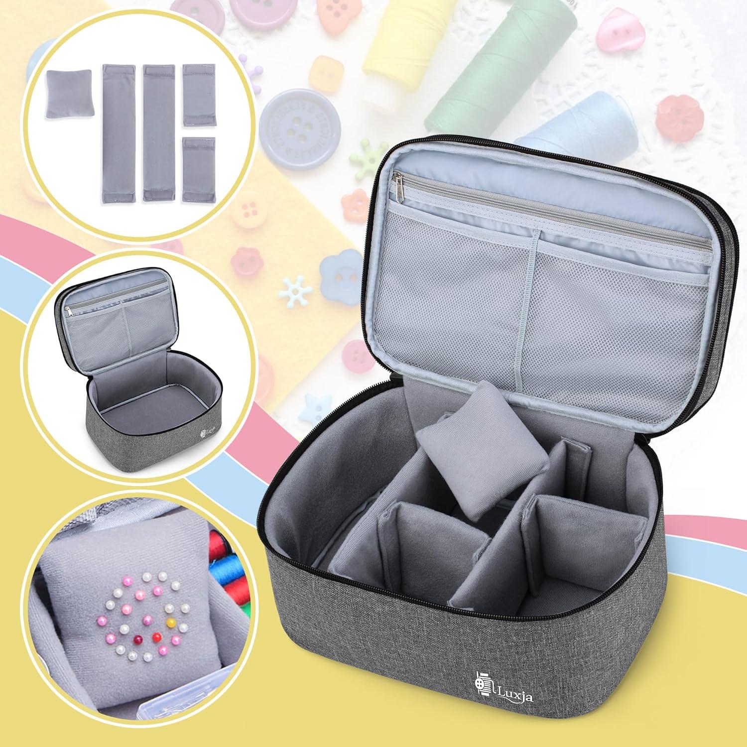 Organizador de Costura Luxja Grande Gris con Compartimentos