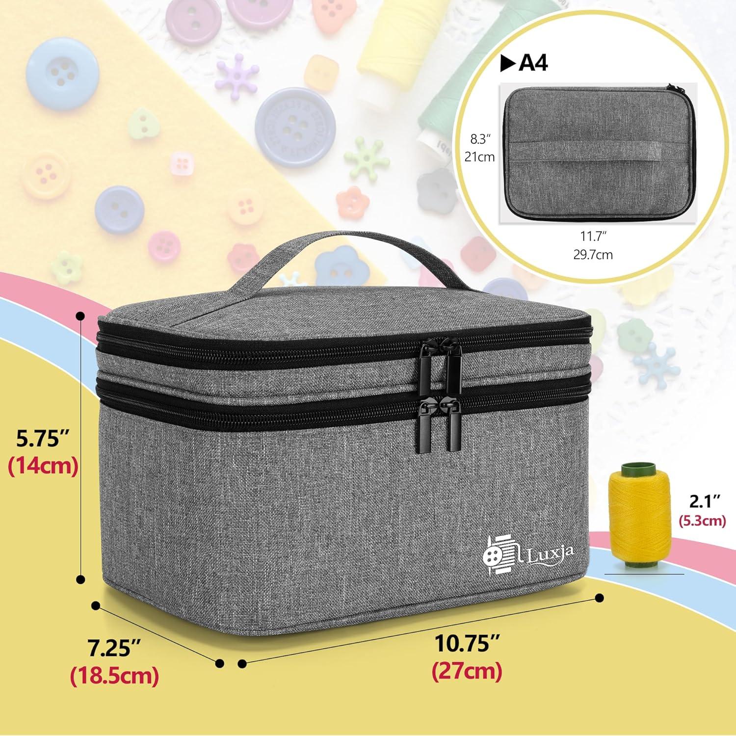 Organizador de Costura Luxja Grande Gris con Compartimentos