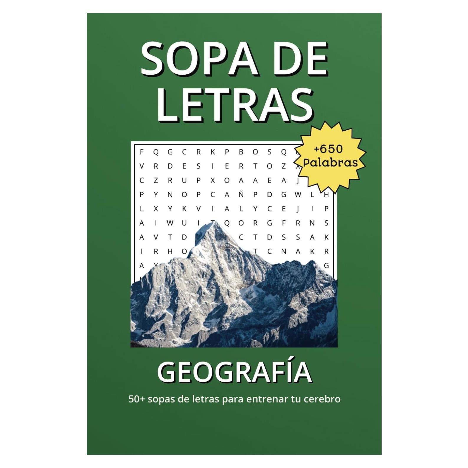 Sopa de Letras de Geografía: Más de 50 rompecabezas con letra grande y fácil de leer | Geografía, Países y más | Tamaño práctico 15x23 cm, 110 ... festivos y ratos libres (Spanish Edition)