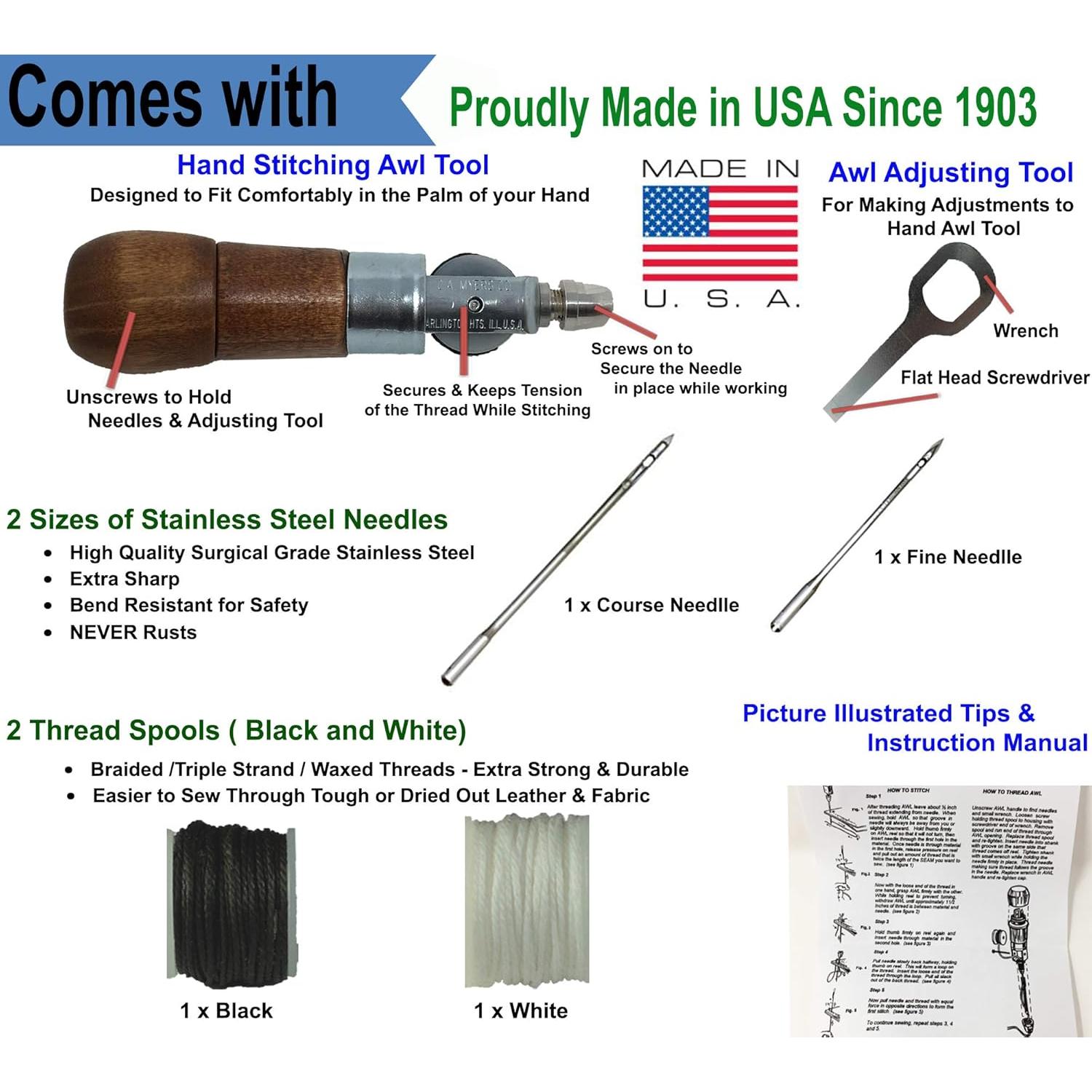 Awl de Costura Profesional Awl for All - Reparación de Cuero y Lona