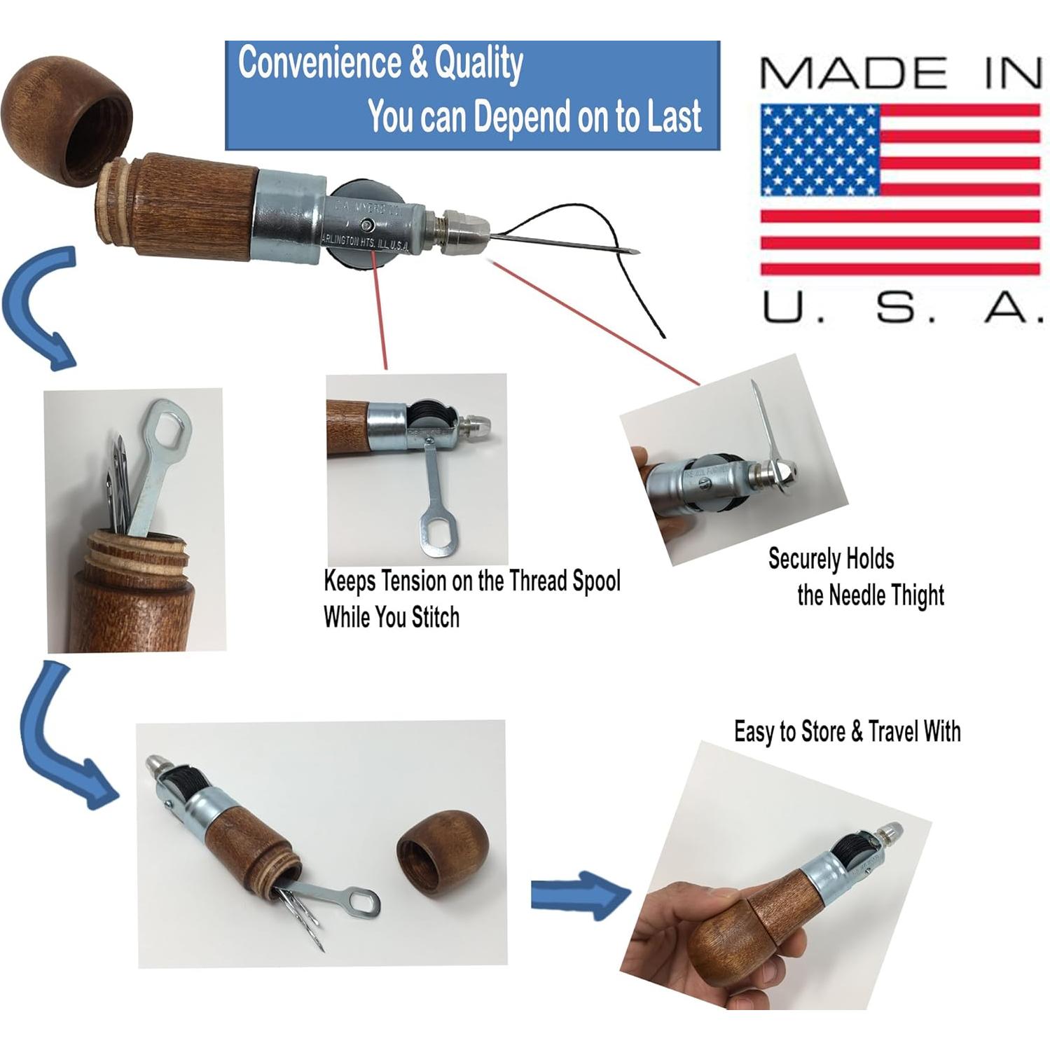 Awl de Costura Profesional Awl for All - Reparación de Cuero y Lona