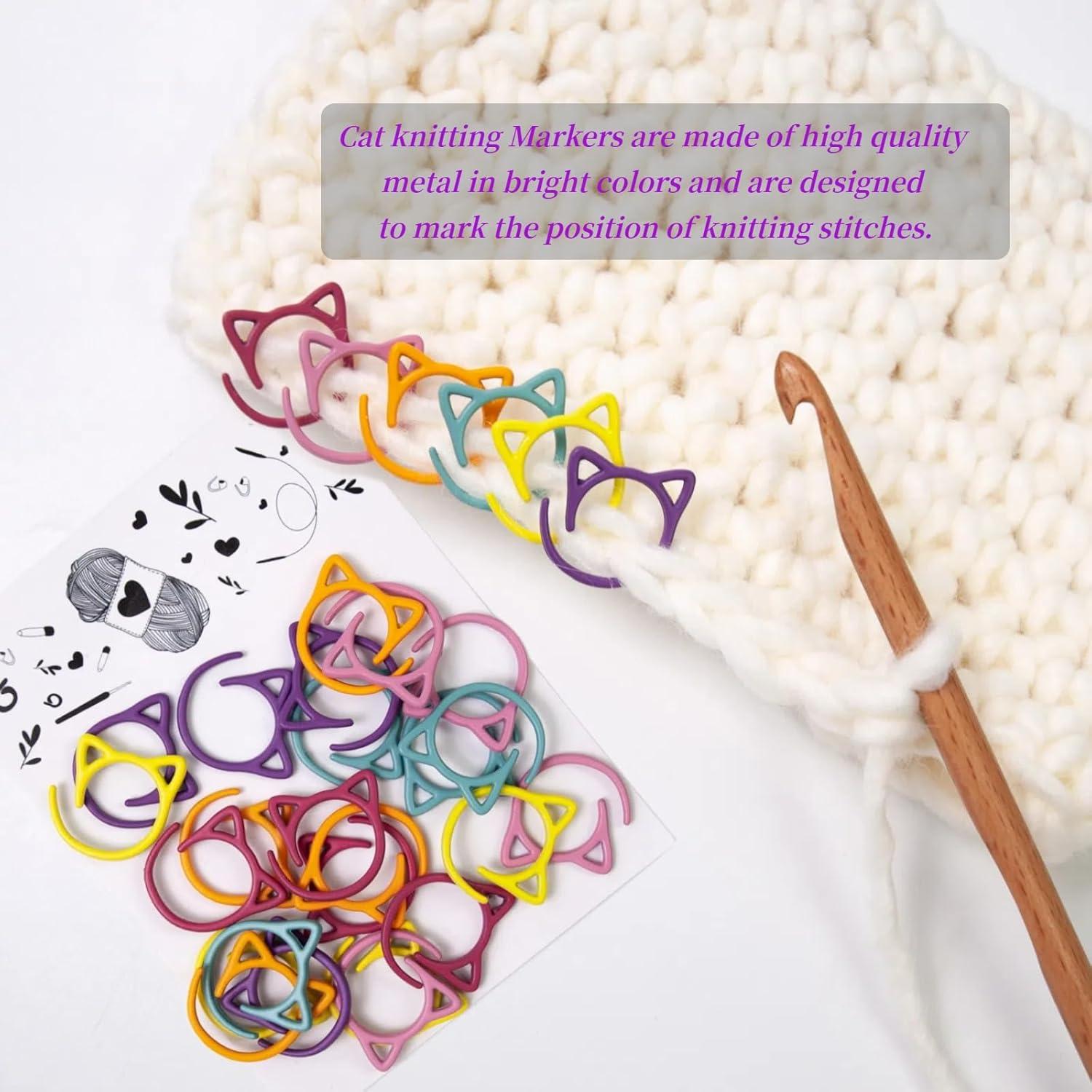 Marcadores de Puntos de Tejer Hilsayum - 30 Anillos de Metal Mini