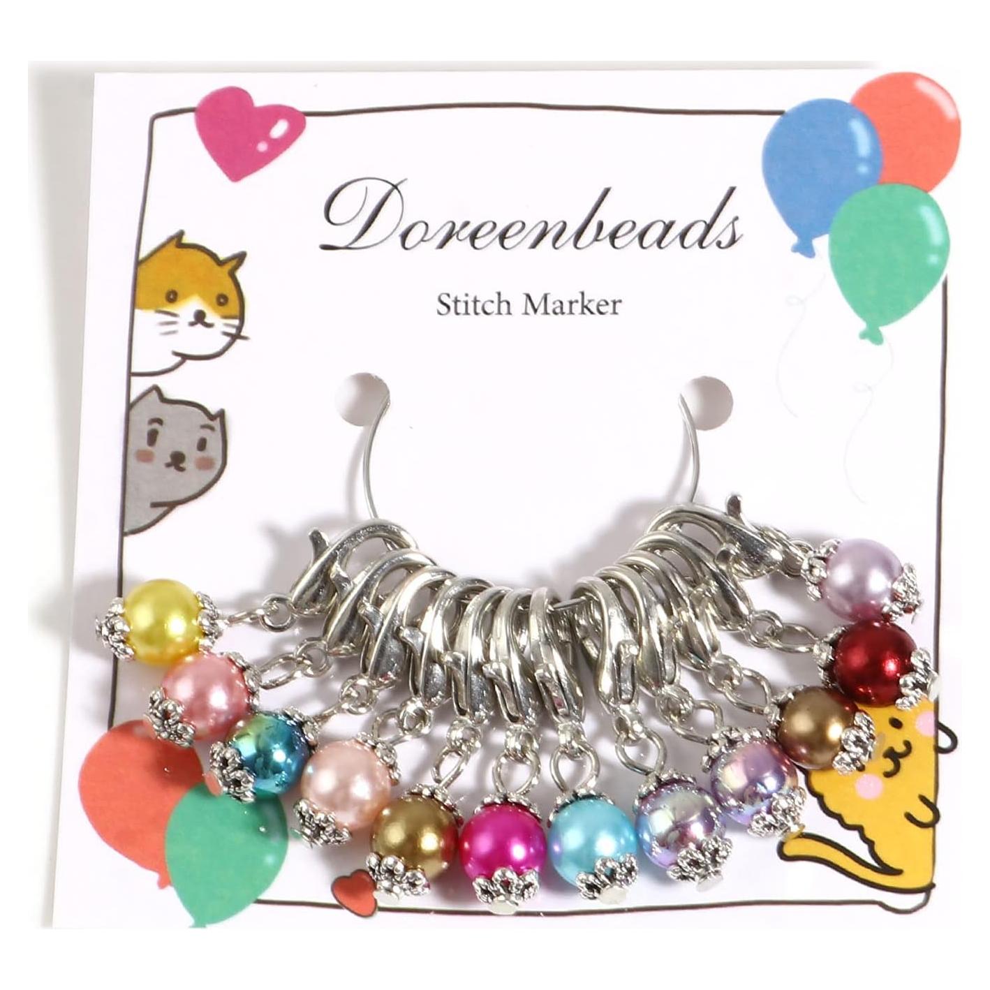 DoreenBeads Stitch Marker Charms for Knitting-Crochet Locking Stitch Marker Clip on Charms for Crocheting Weaving Sewing Jewelry Making DIY Craft(Colors Randomly Shipped)