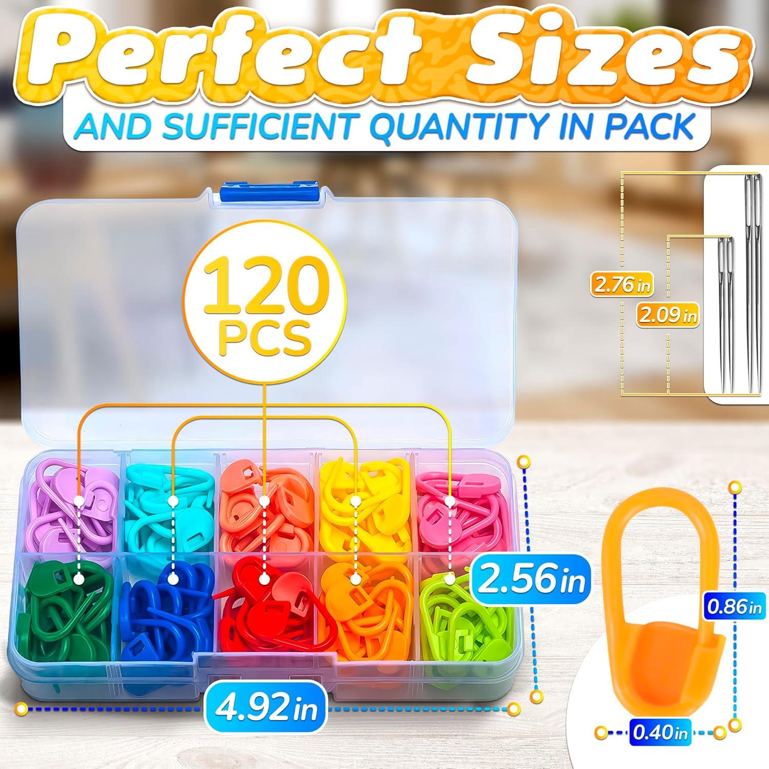 120 Sujetadores de Puntos Multicolor Tesorrio para Tejer