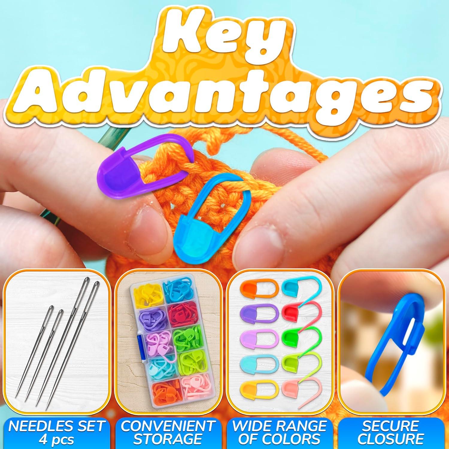 120 Sujetadores de Puntos Multicolor Tesorrio para Tejer