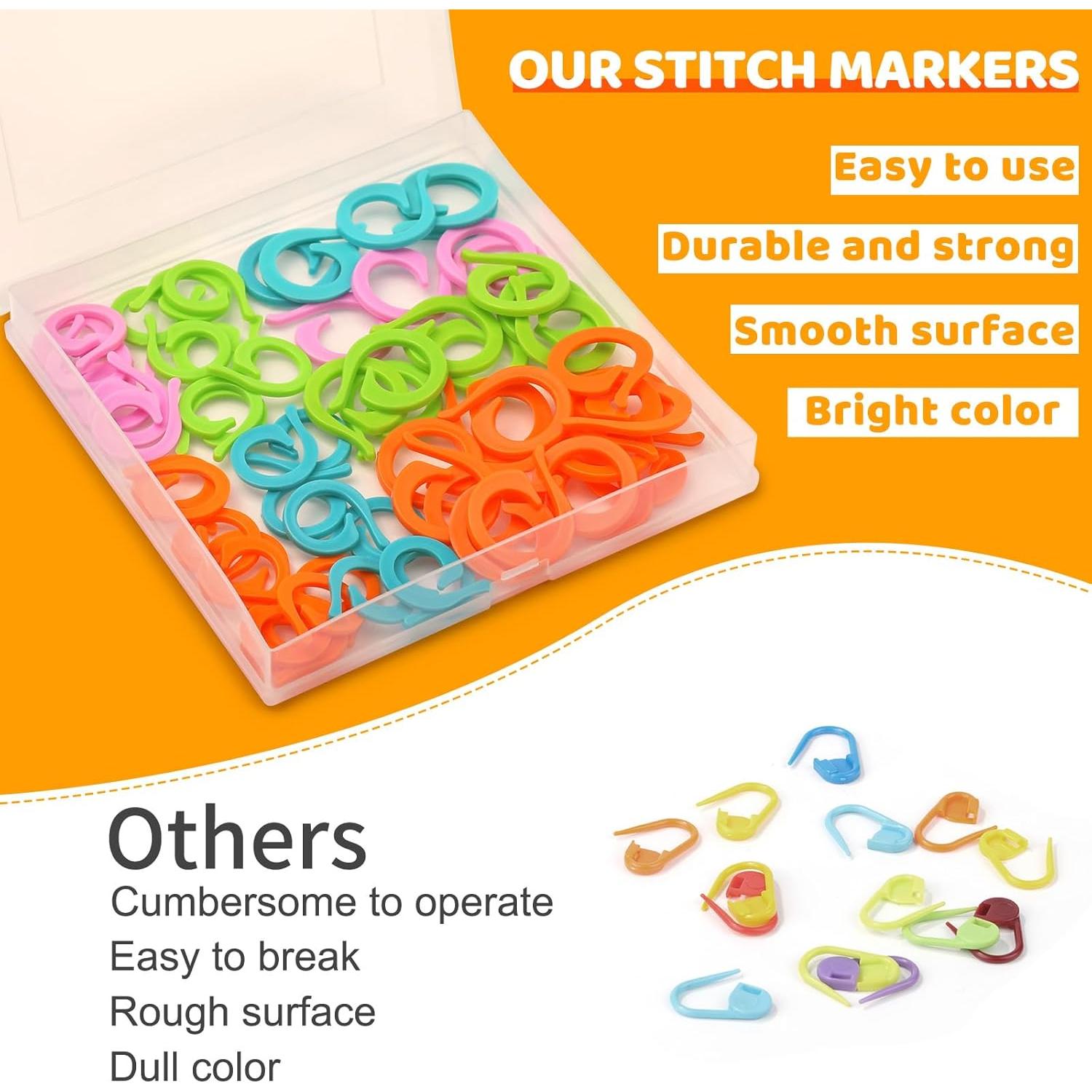 Yizzvb 50 Pcs Marcadores de Puntos de Ganchillo Coloridos