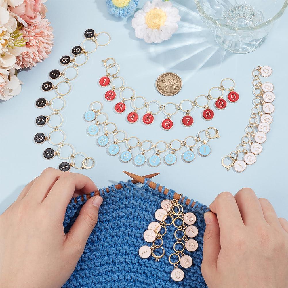 Marcadores de Puntos de Tejer BENECREAT 5 Pcs 0-9 Esmalte