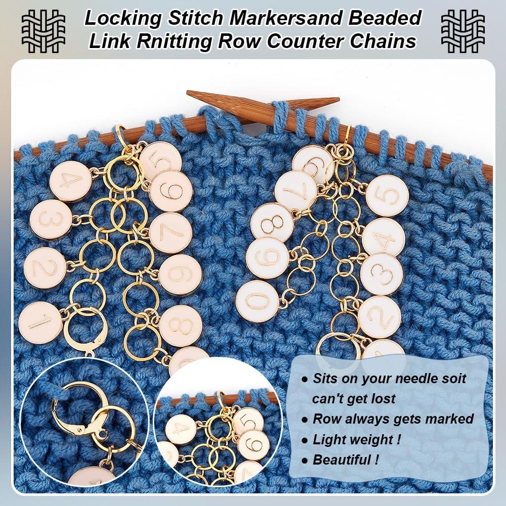 Marcadores de Puntos de Tejer BENECREAT 5 Pcs 0-9 Esmalte