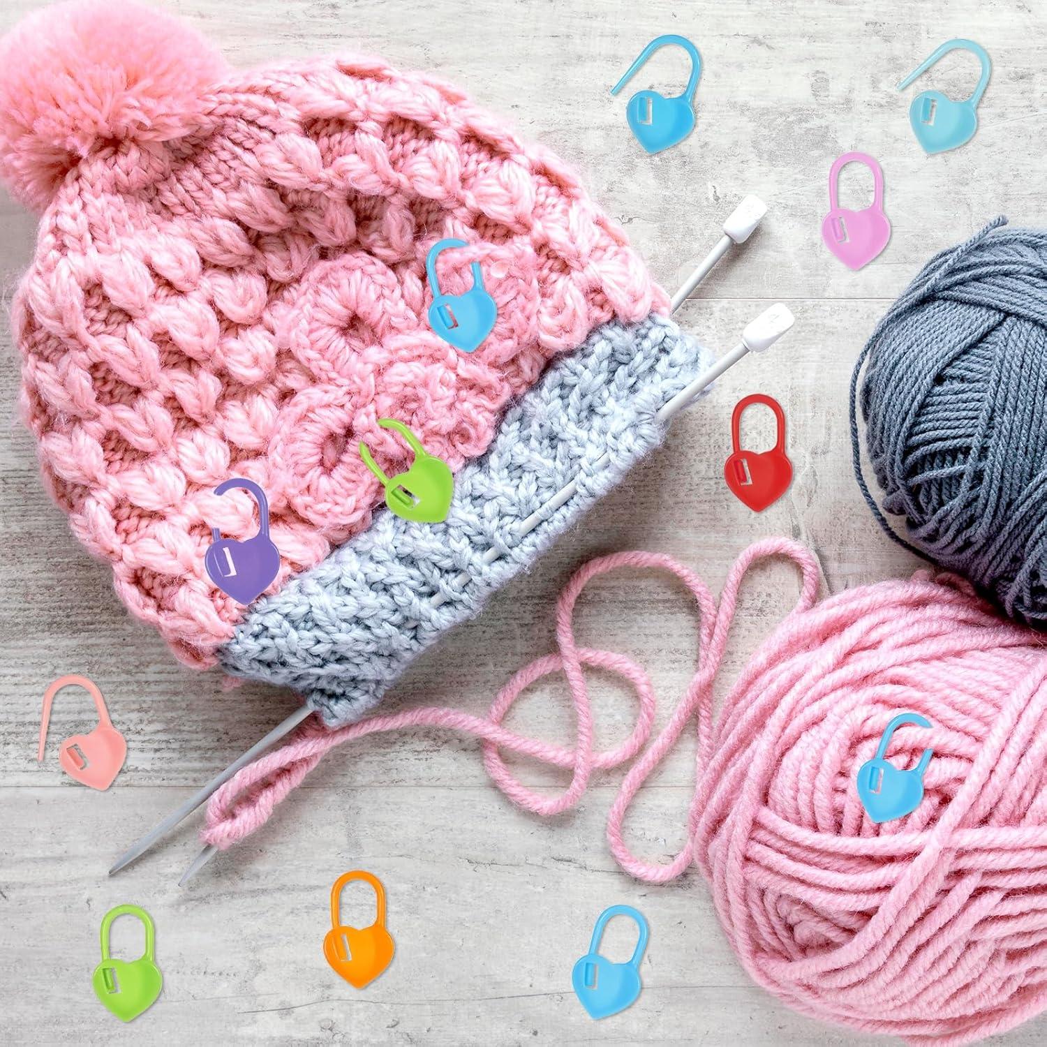 100 Marcadores de Puntos de Ganchillo EupHHonycs Coloridos