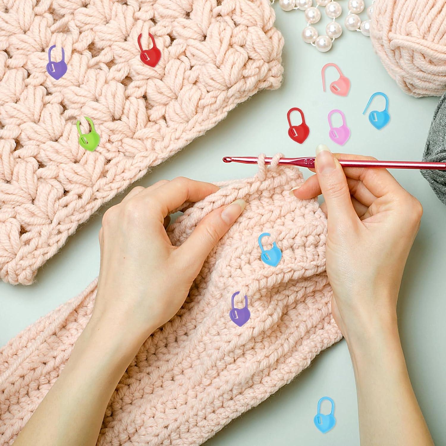 100 Marcadores de Puntos de Ganchillo EupHHonycs Coloridos