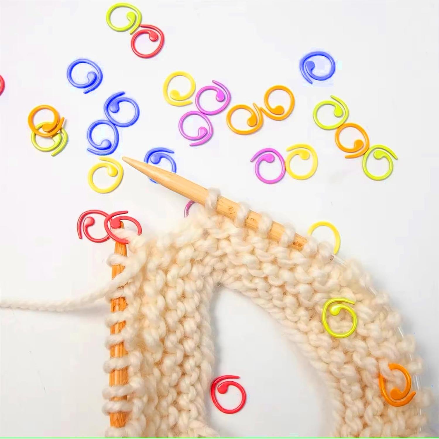 OKAMMY 60 Marcadores de Puntos de Ganchillo Multicolor con Caja