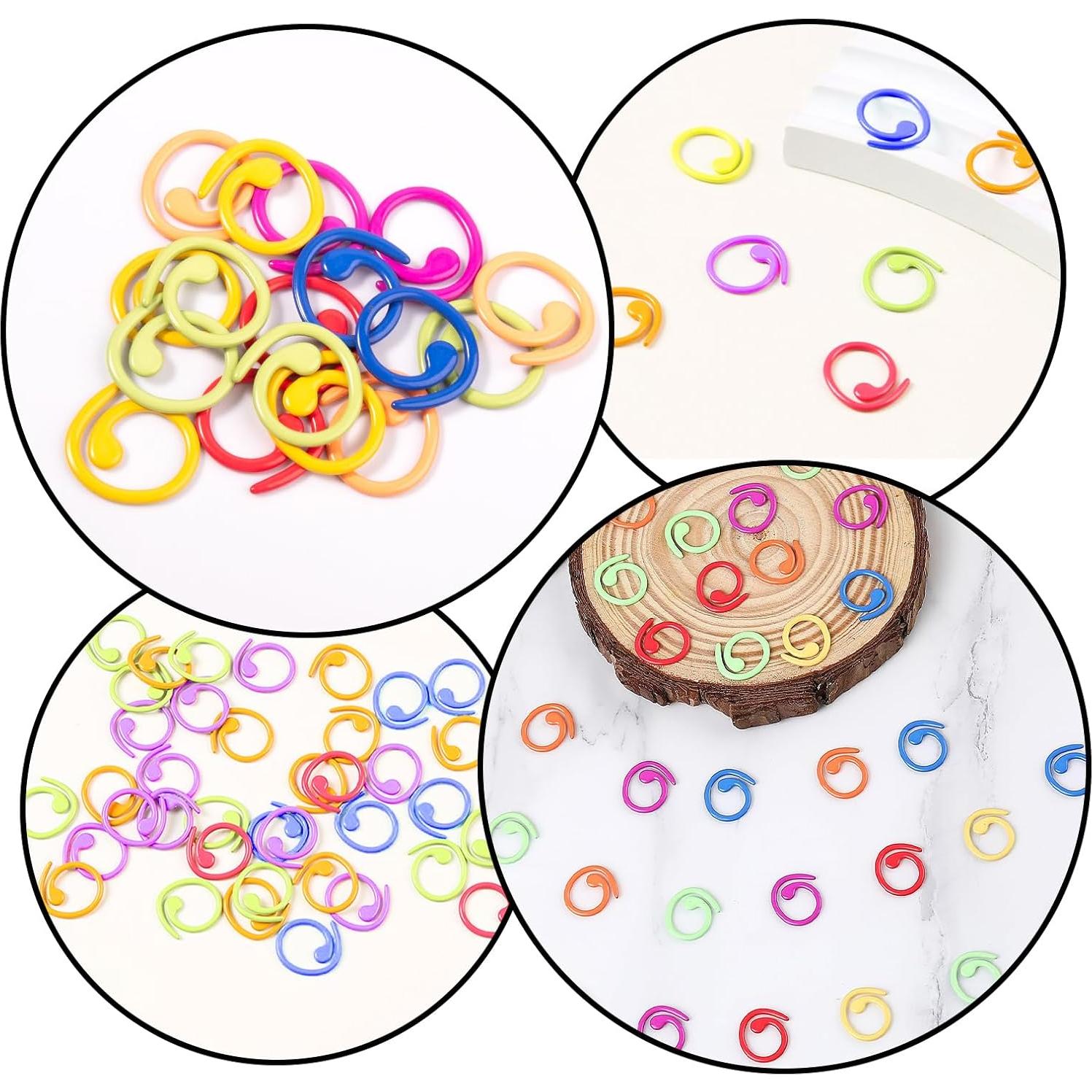 OKAMMY 60 Marcadores de Puntos de Ganchillo Multicolor con Caja