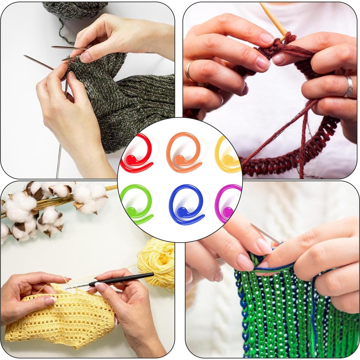 OKAMMY 60 Marcadores de Puntos de Ganchillo Multicolor con Caja