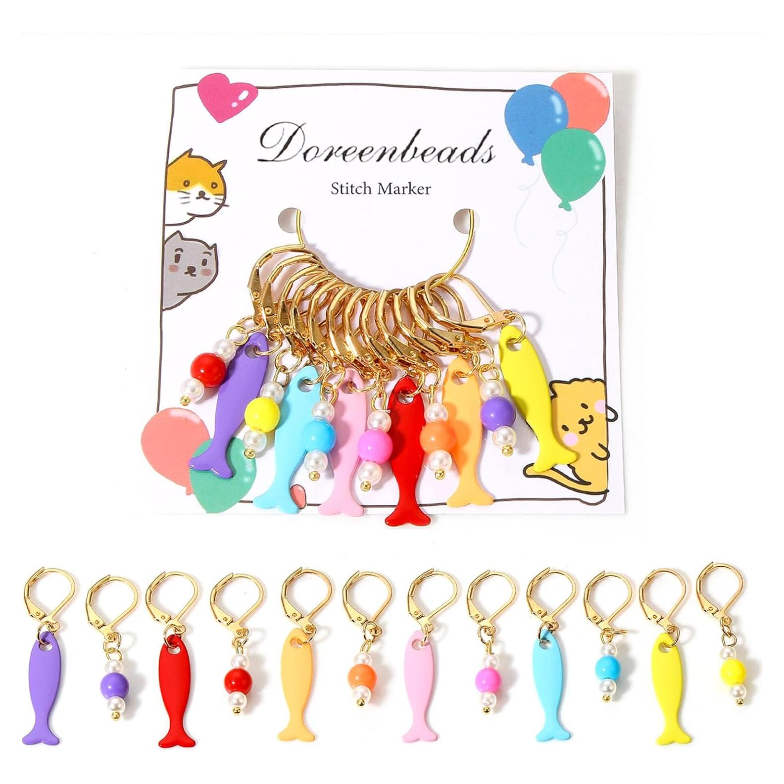 Marcadores de Puntos de Ganchillo DoreenBeads - 12 Pcs Coloridos